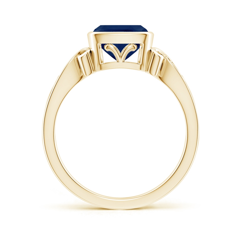 7mm A Vintage Style Cushion Sapphire Solitaire Ring in Yellow Gold side 199