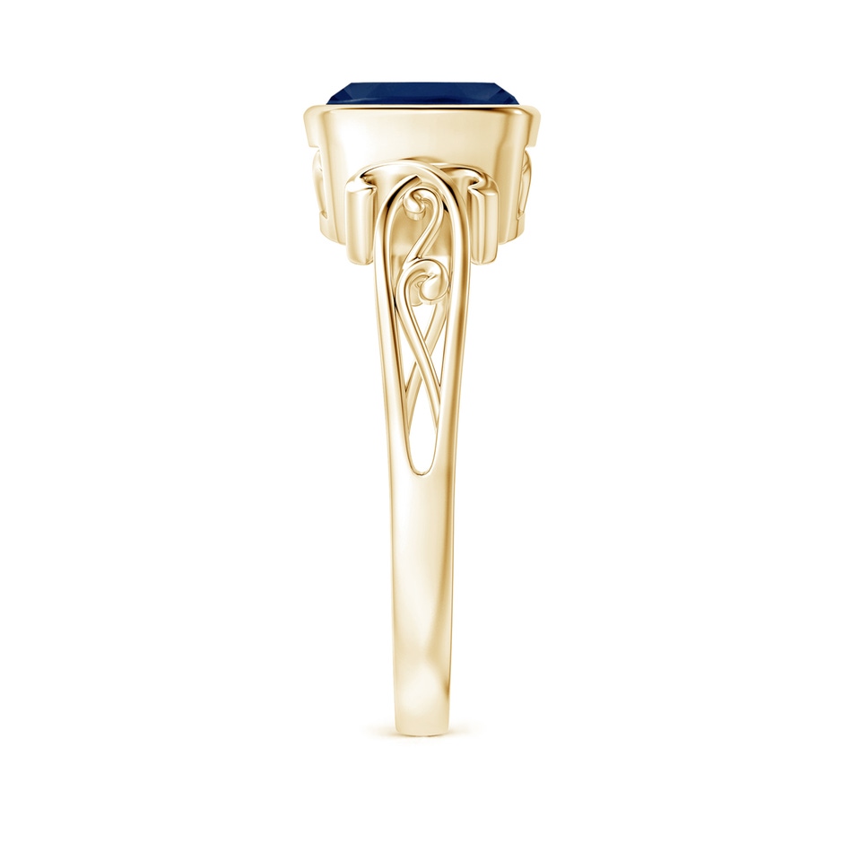 7mm A Vintage Style Cushion Sapphire Solitaire Ring in Yellow Gold side 299