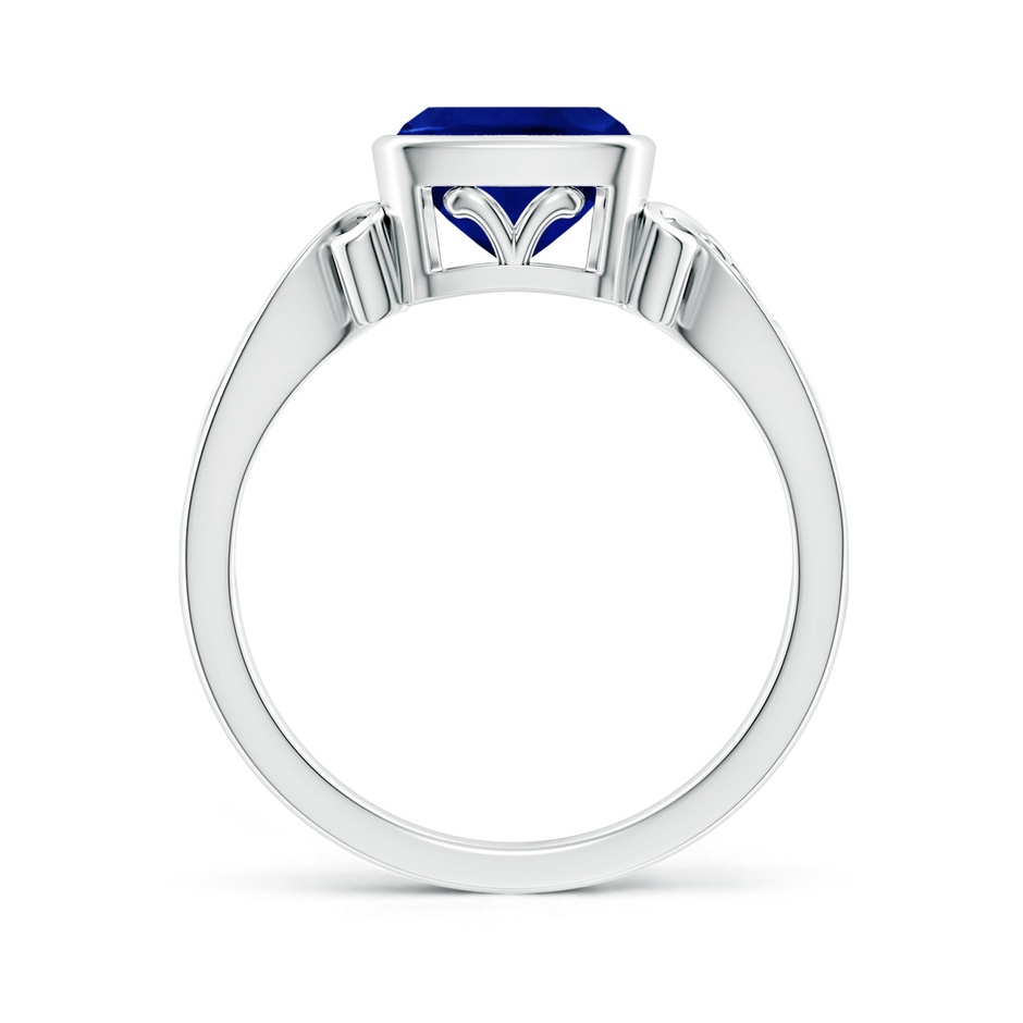 7mm Lab-Grown Vintage Style Cushion Sapphire Solitaire Ring in White Gold side 199