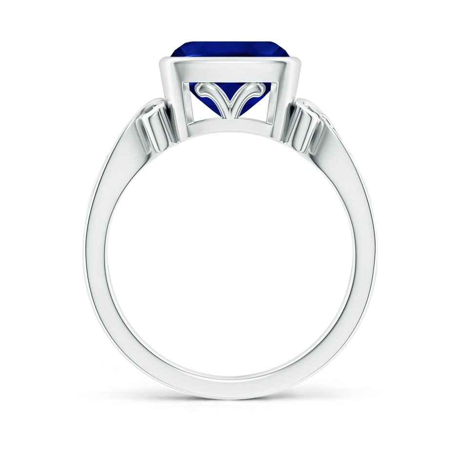 8mm AAAA Vintage Style Cushion Sapphire Solitaire Ring in P950 Platinum side 199