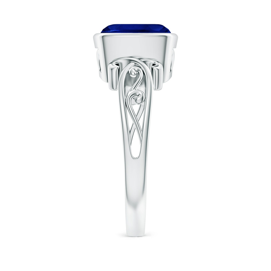8mm AAAA Vintage Style Cushion Sapphire Solitaire Ring in P950 Platinum side 299