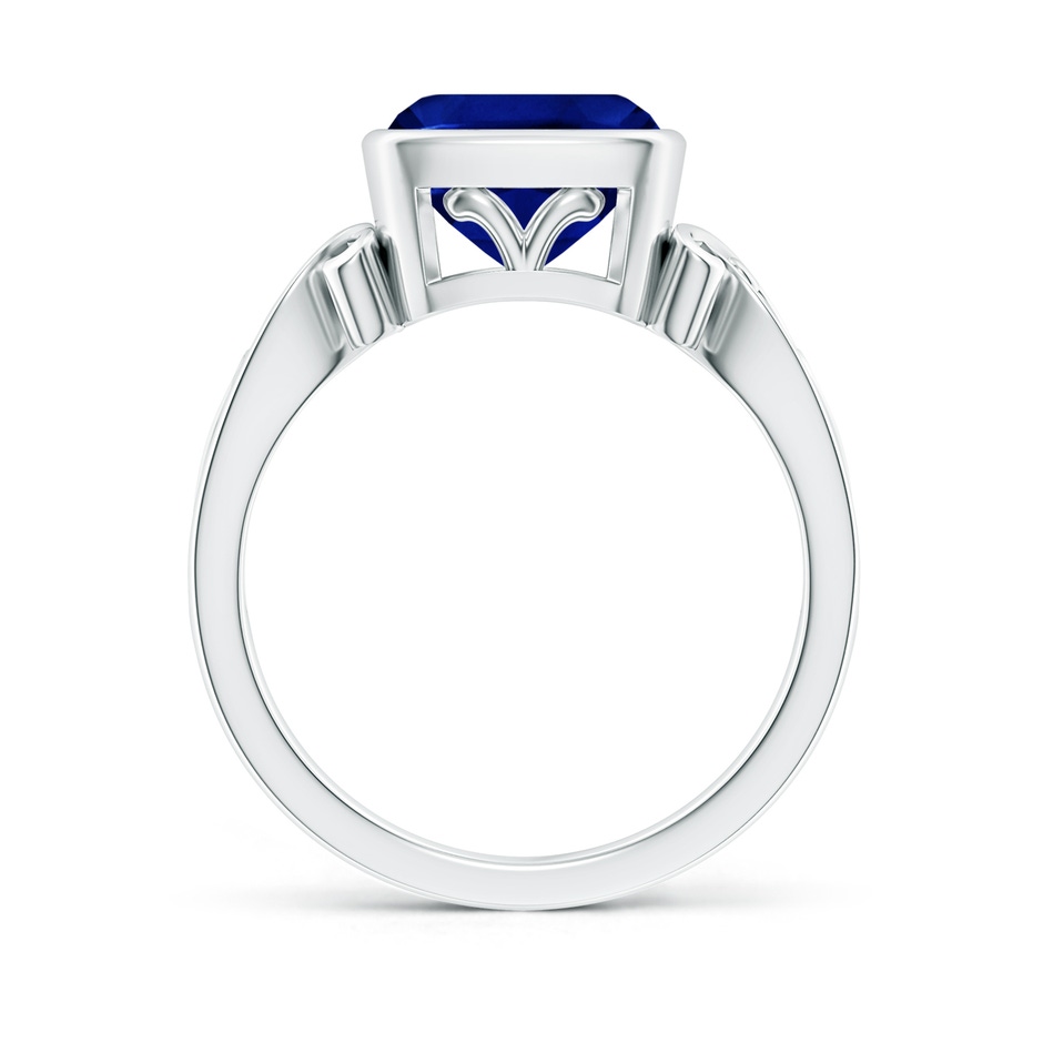 8mm Lab-Grown Vintage Style Cushion Sapphire Solitaire Ring in White Gold side 199