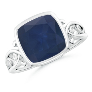 9mm A Vintage Style Cushion Sapphire Solitaire Ring in P950 Platinum