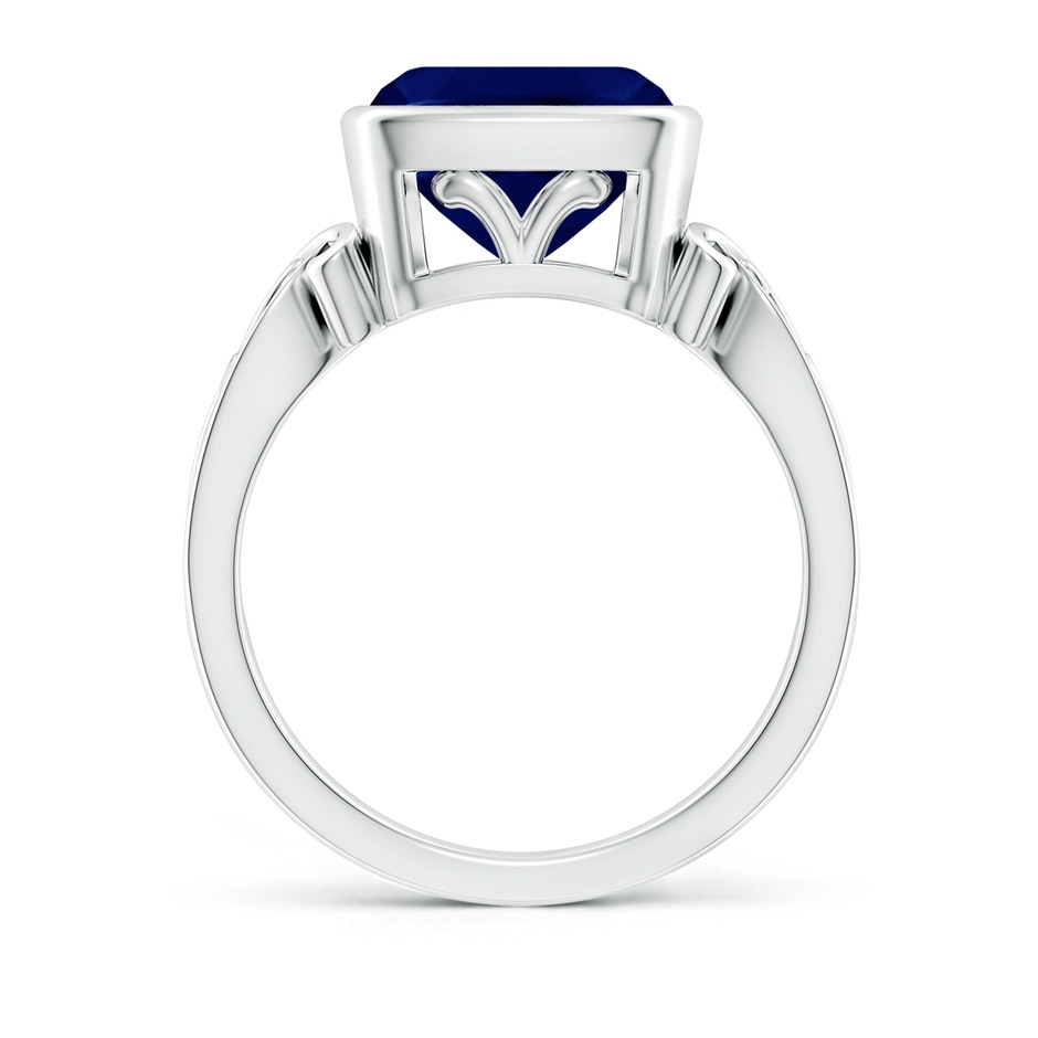 9mm AA Vintage Style Cushion Sapphire Solitaire Ring in P950 Platinum side 199
