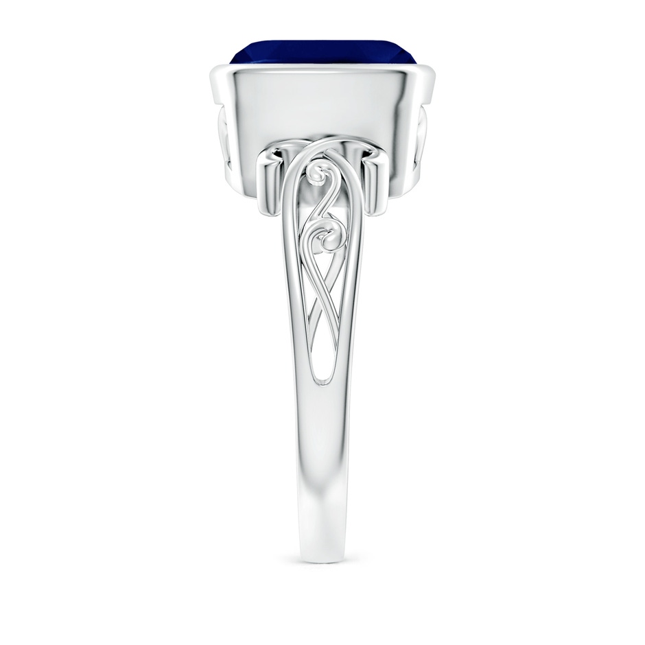 9mm AA Vintage Style Cushion Sapphire Solitaire Ring in P950 Platinum side 299