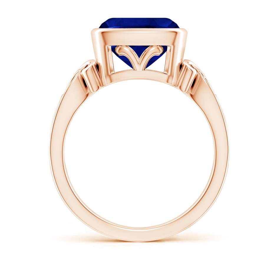 9mm AAAA Vintage Style Cushion Sapphire Solitaire Ring in Rose Gold side 199