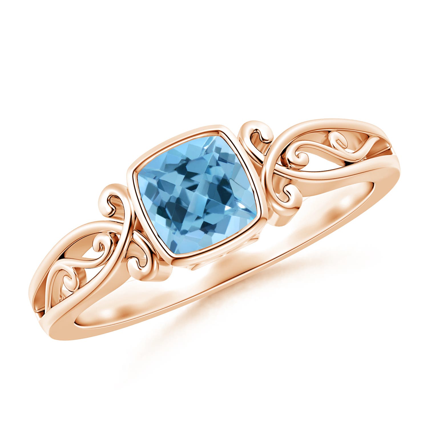 A - Swiss Blue Topaz / 0.7 CT / 14 KT Rose Gold