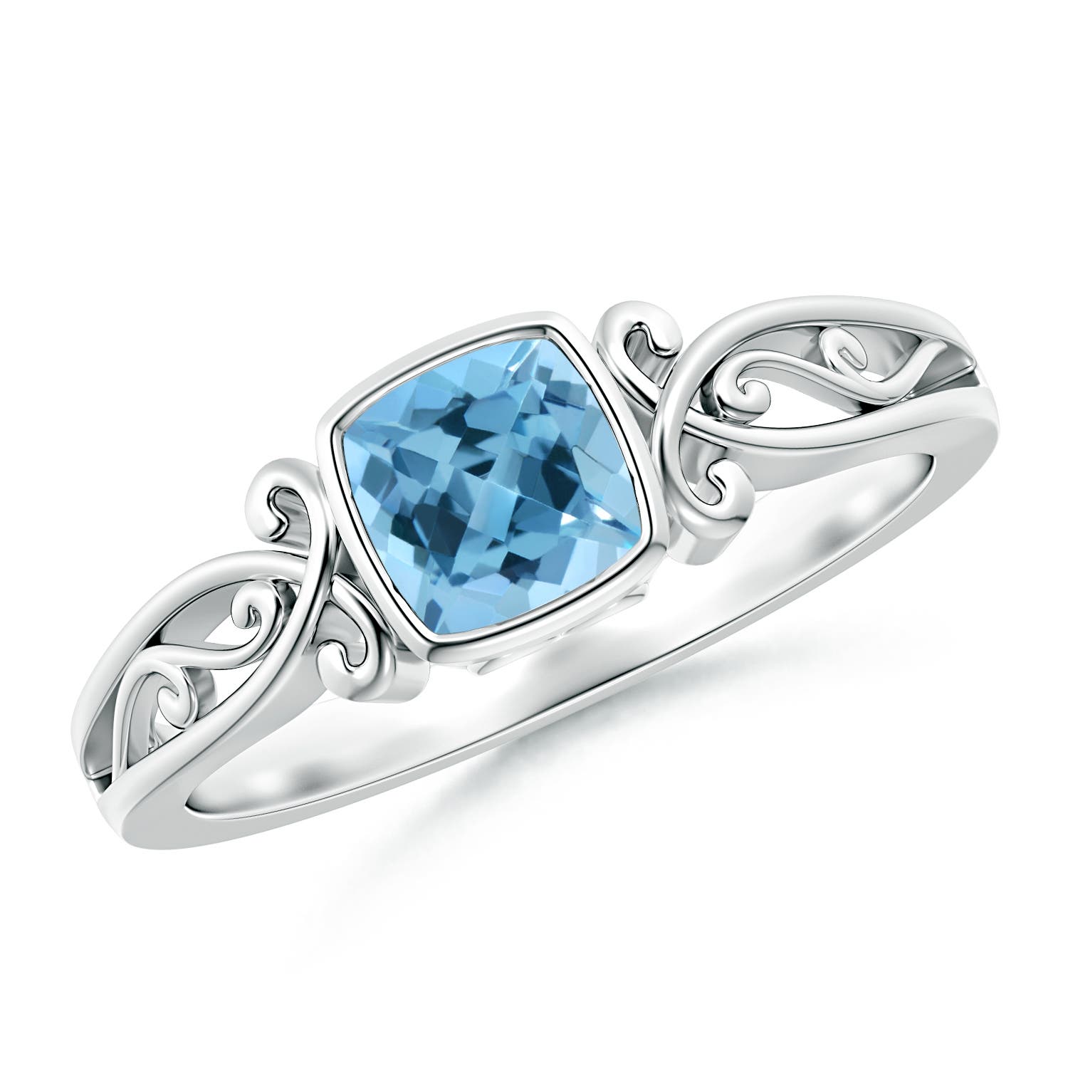 A - Swiss Blue Topaz / 0.7 CT / 14 KT White Gold