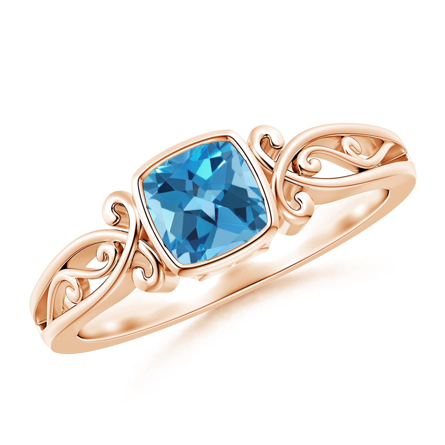 AA - Swiss Blue Topaz / 0.7 CT / 14 KT Rose Gold