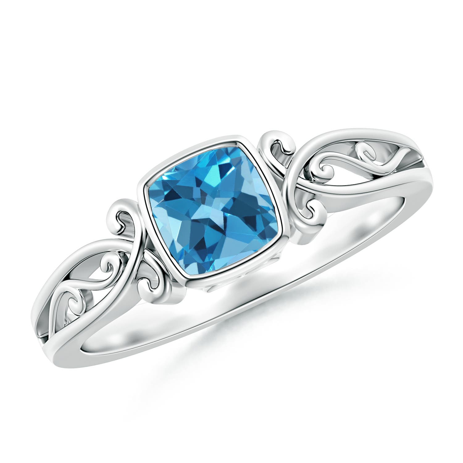 AA - Swiss Blue Topaz / 0.7 CT / 14 KT White Gold