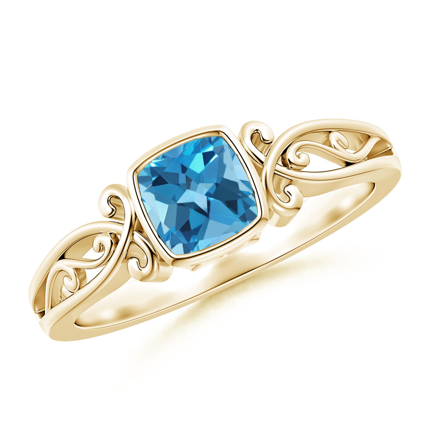 AA - Swiss Blue Topaz / 0.7 CT / 14 KT Yellow Gold