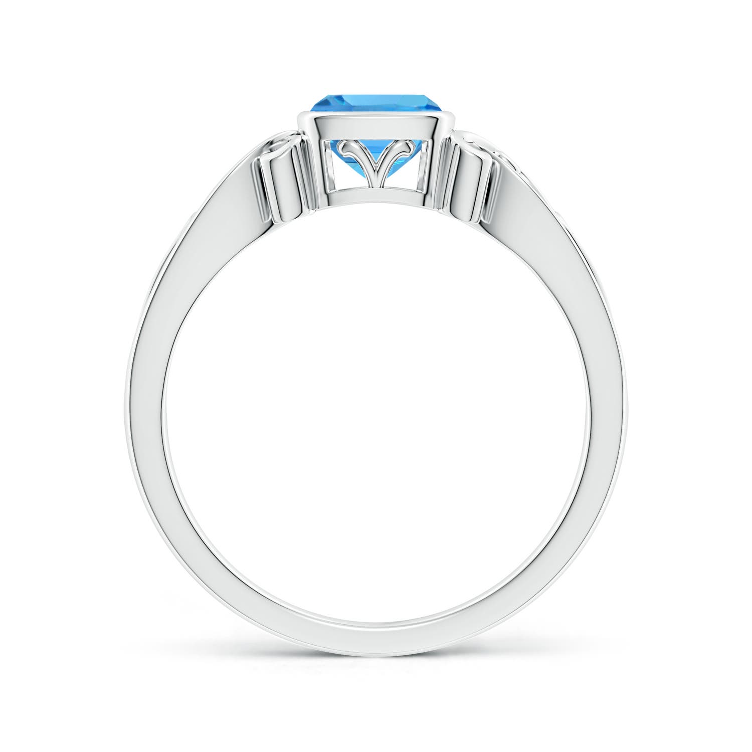 AAA - Swiss Blue Topaz / 0.7 CT / 14 KT White Gold