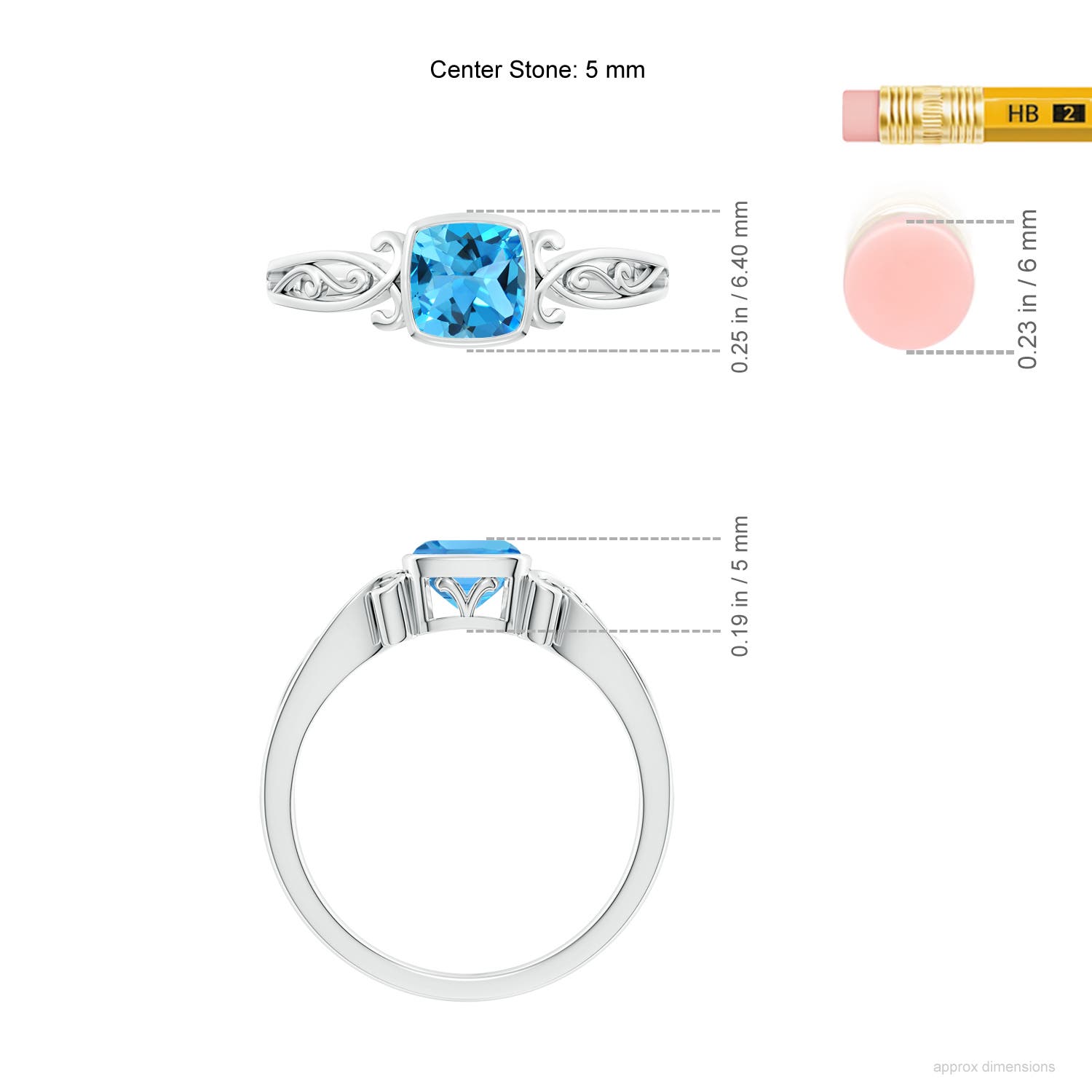 AAA - Swiss Blue Topaz / 0.7 CT / 14 KT White Gold