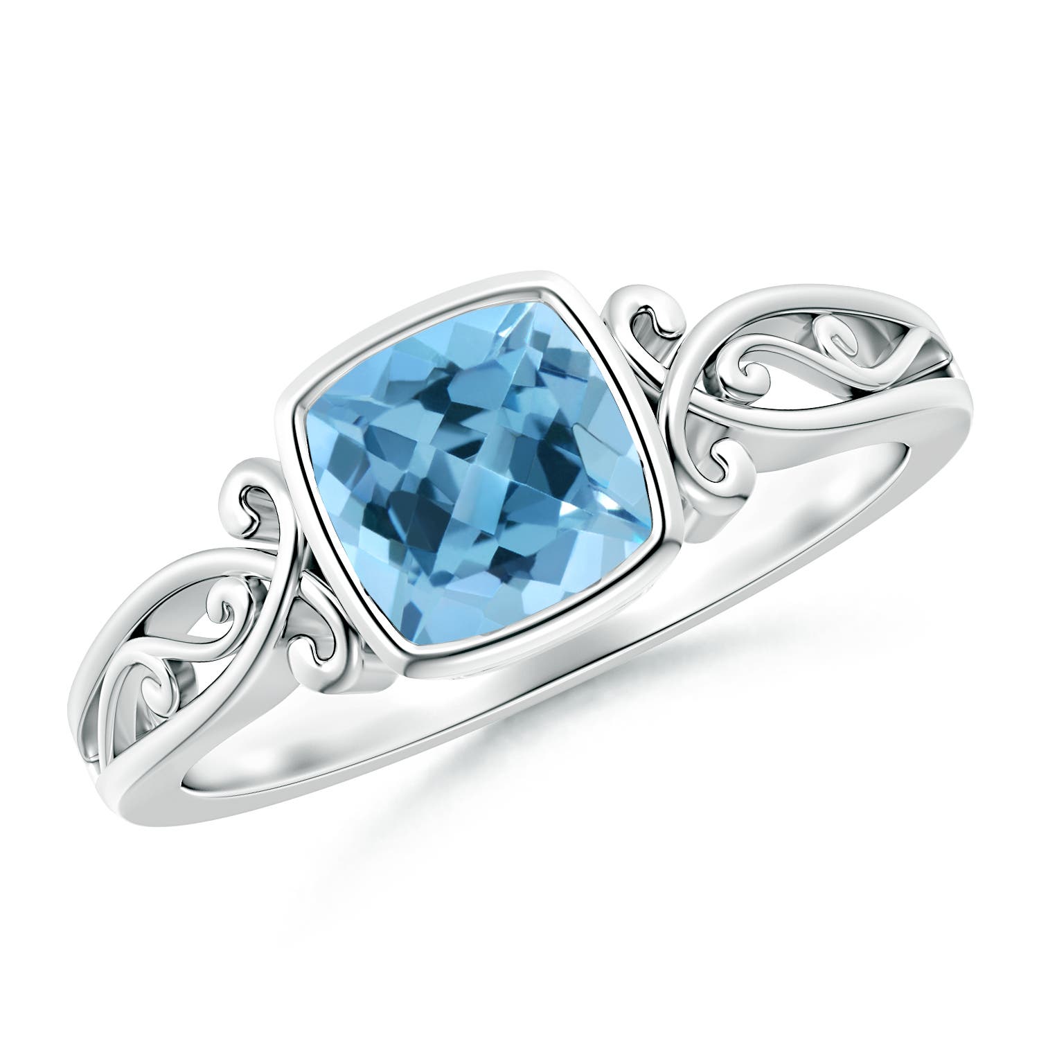 A - Swiss Blue Topaz / 1.1 CT / 14 KT White Gold