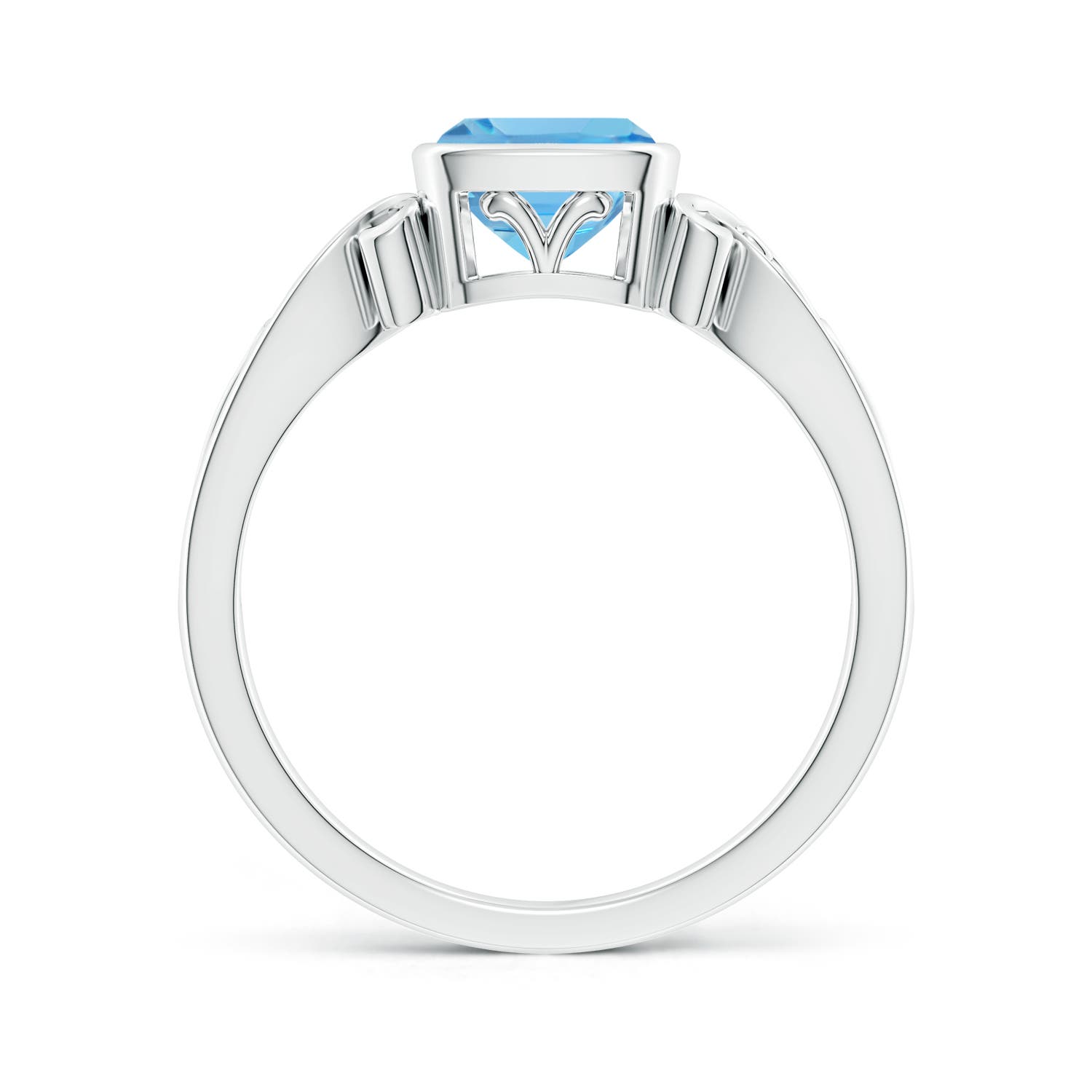 A - Swiss Blue Topaz / 1.1 CT / 14 KT White Gold