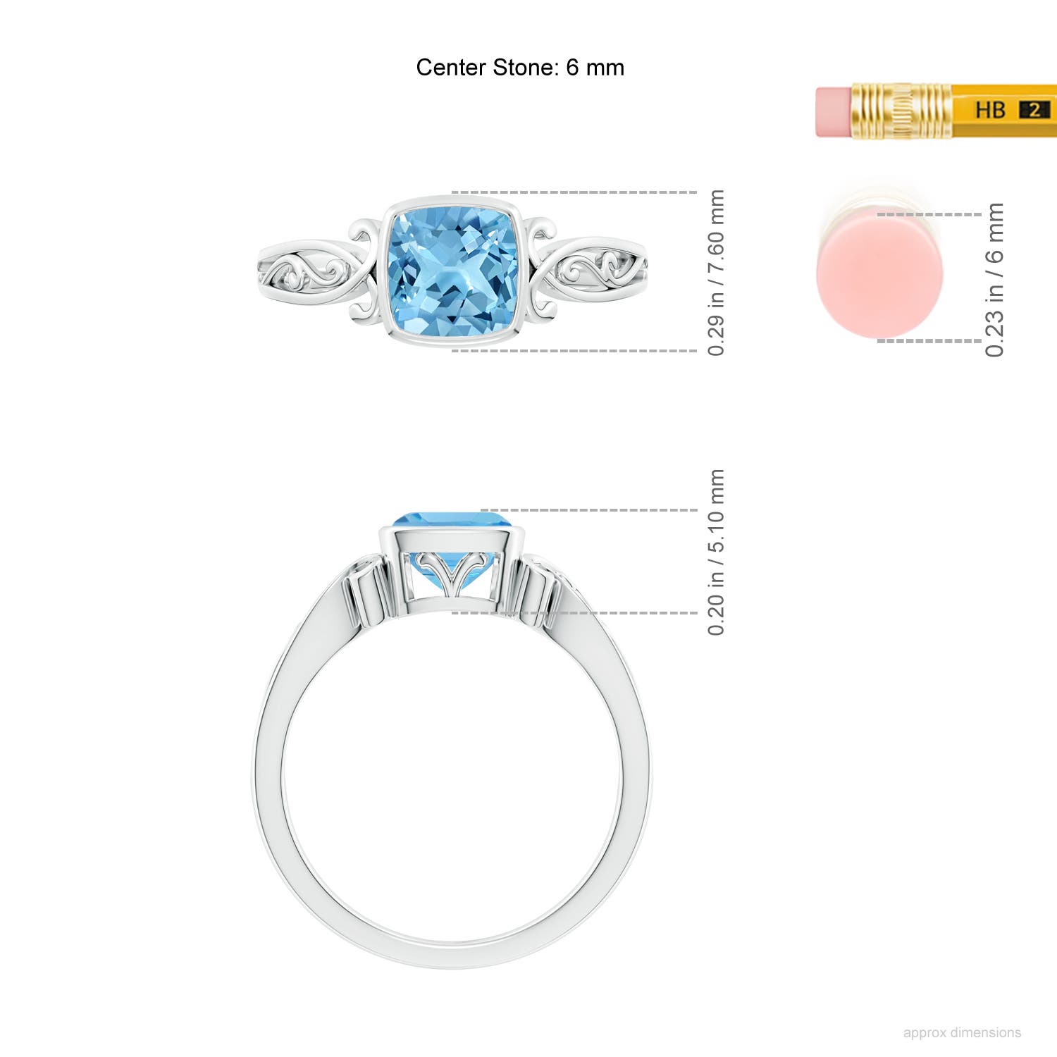 A - Swiss Blue Topaz / 1.1 CT / 14 KT White Gold