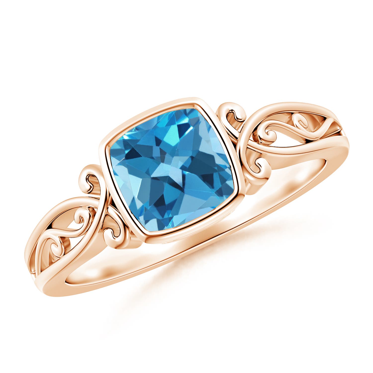 AA - Swiss Blue Topaz / 1.1 CT / 14 KT Rose Gold