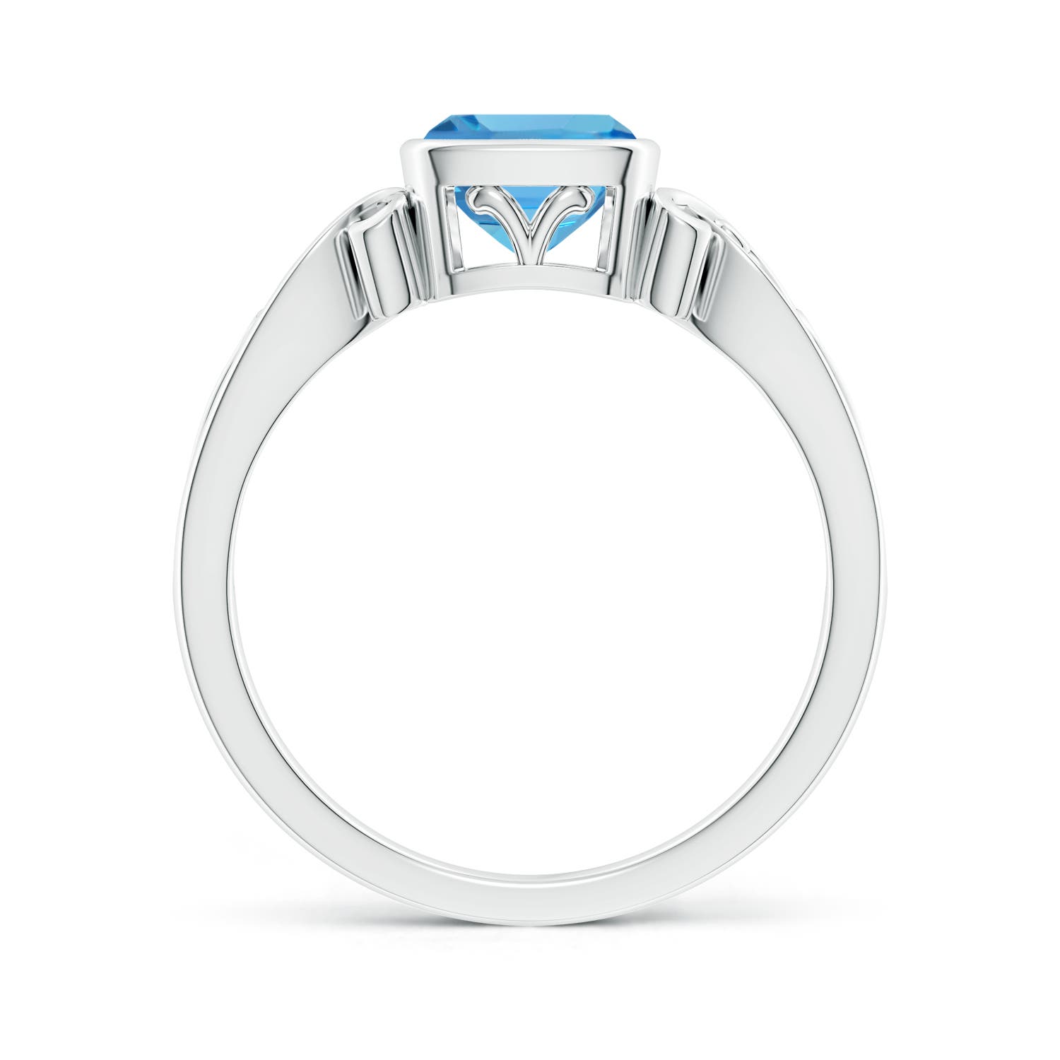 AA - Swiss Blue Topaz / 1.1 CT / 14 KT White Gold