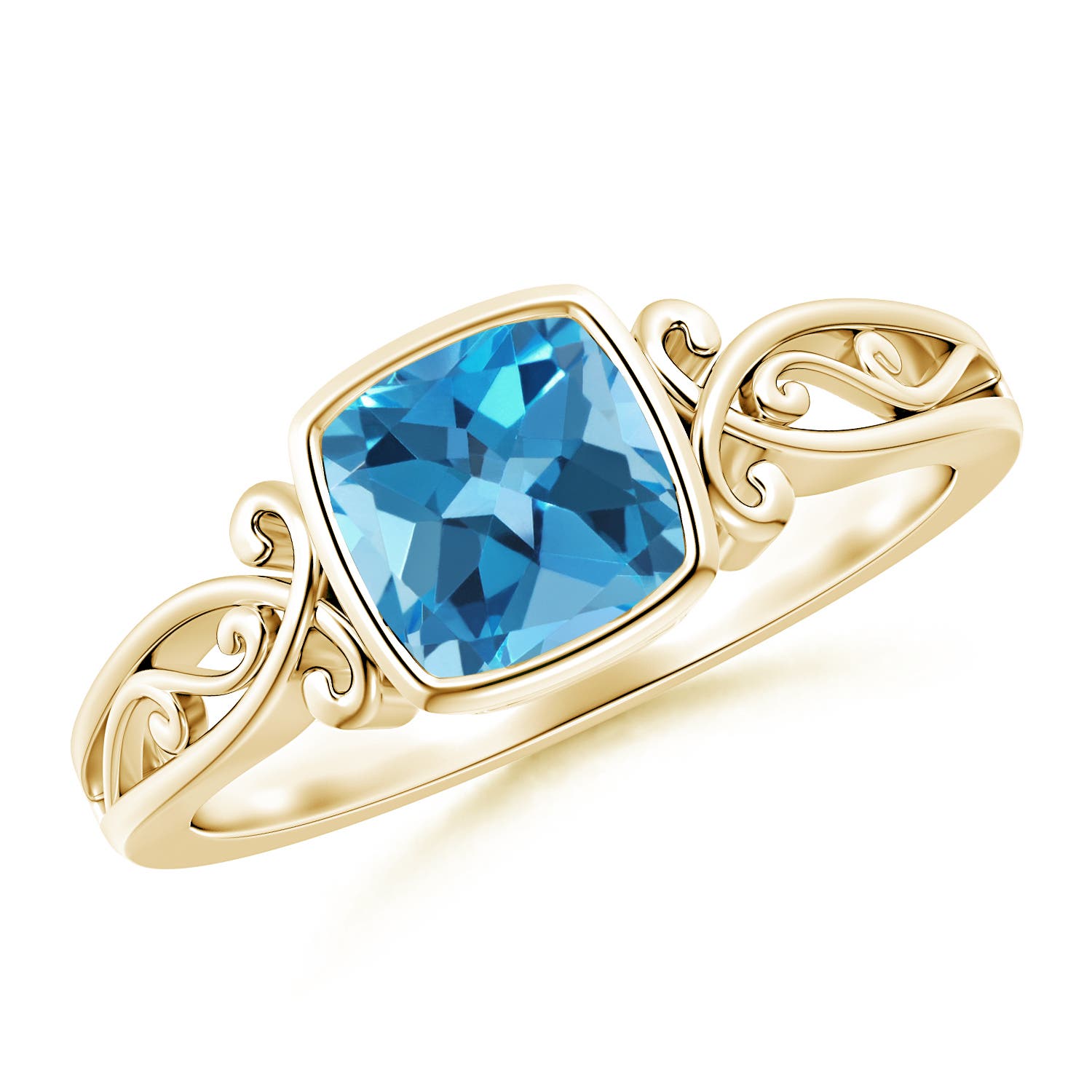 AA - Swiss Blue Topaz / 1.1 CT / 14 KT Yellow Gold