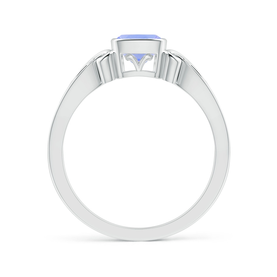 5mm A Vintage Style Cushion Tanzanite Solitaire Ring in 9K White Gold product image