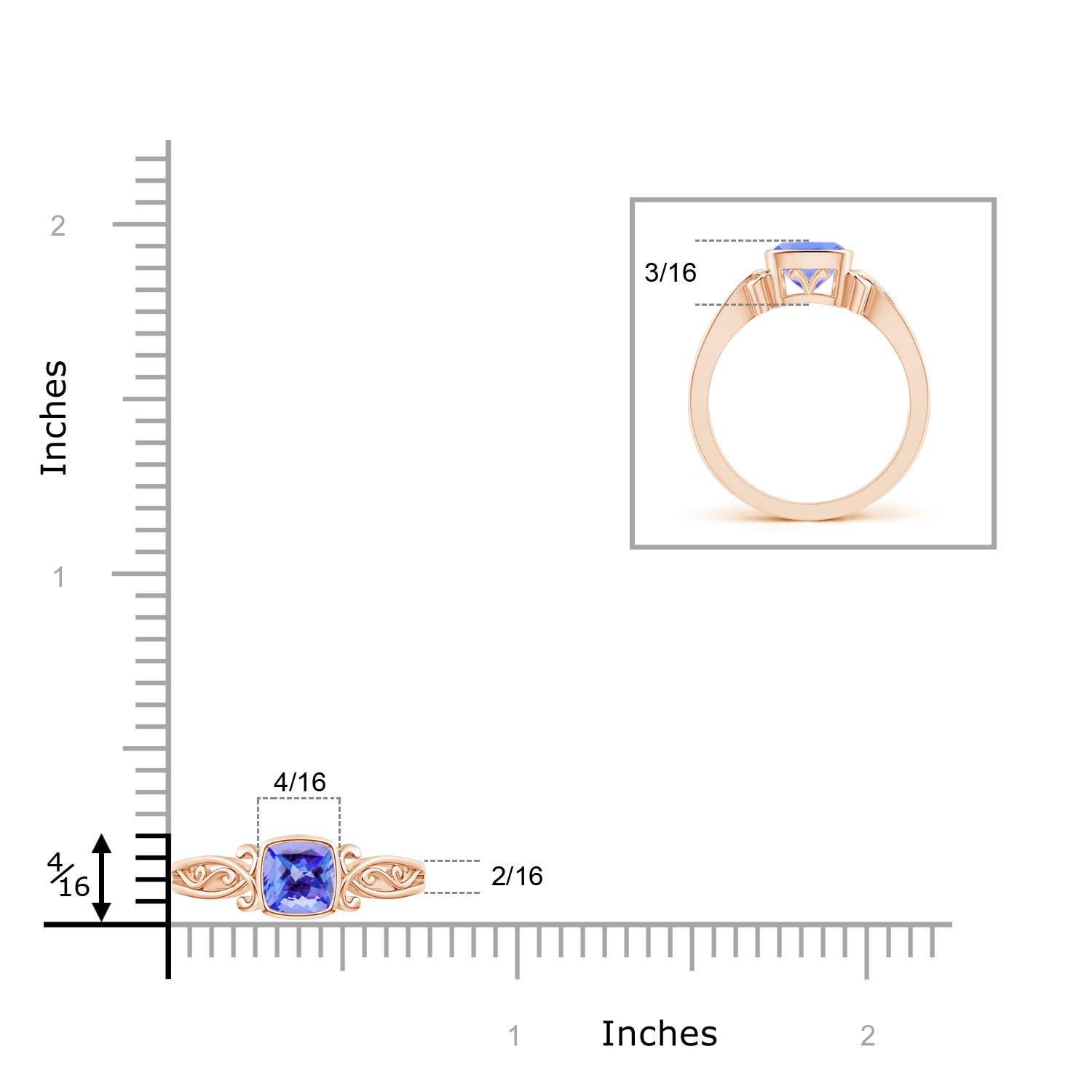 AA - Tanzanite / 0.8 CT / 14 KT Rose Gold