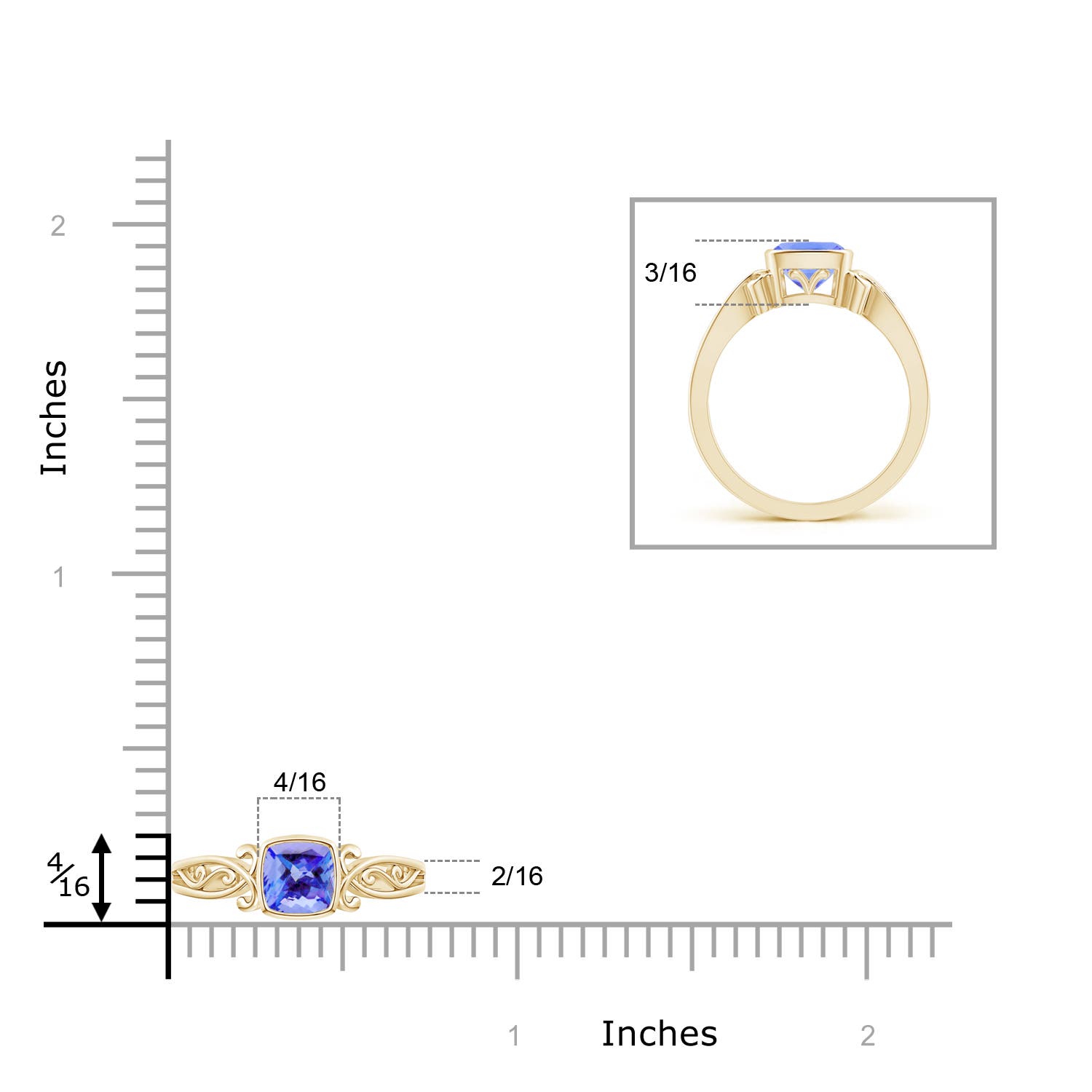 AA - Tanzanite / 0.8 CT / 14 KT Yellow Gold