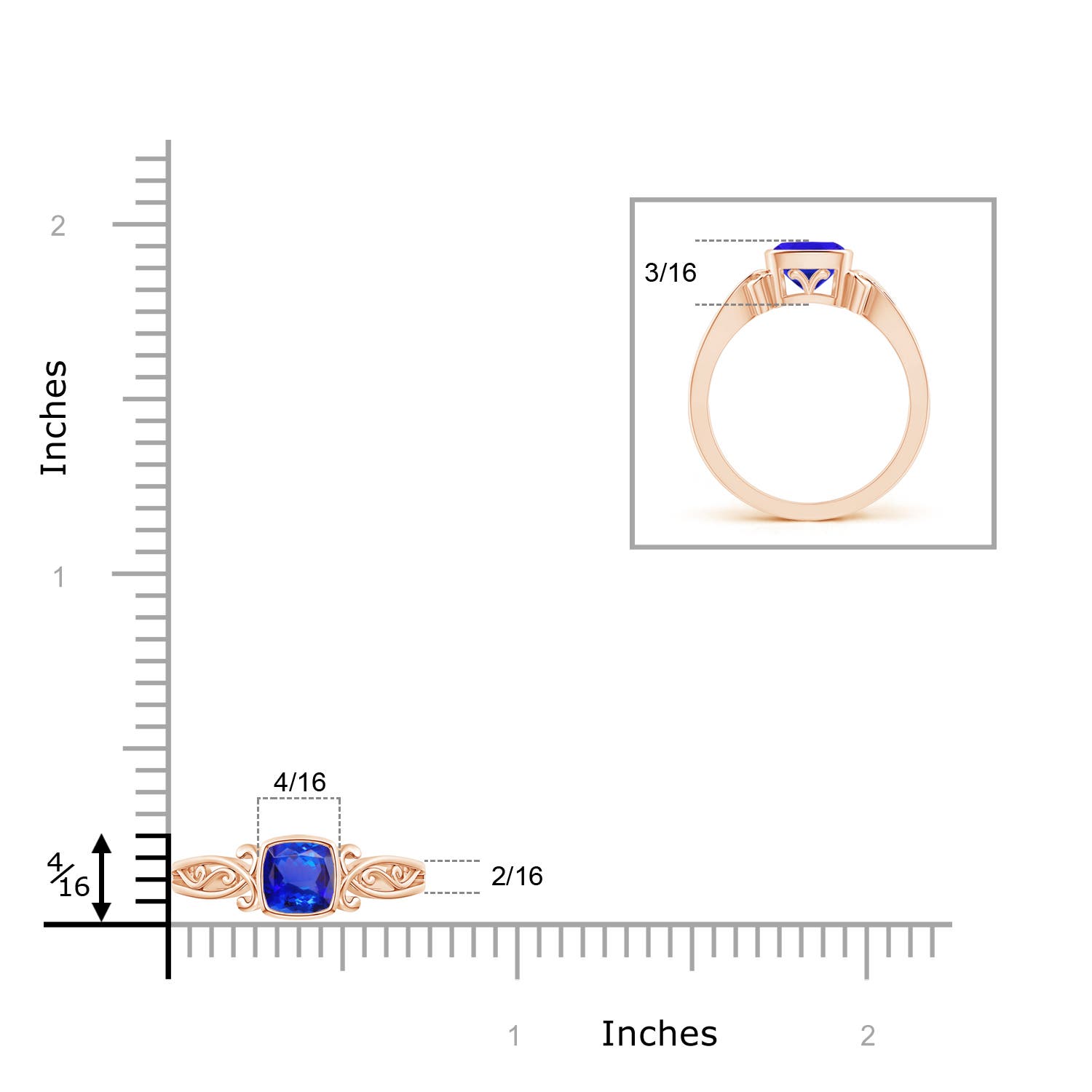 AAA - Tanzanite / 0.8 CT / 14 KT Rose Gold