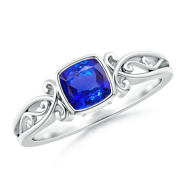 AAA - Tanzanite / 0.8 CT / 14 KT White Gold