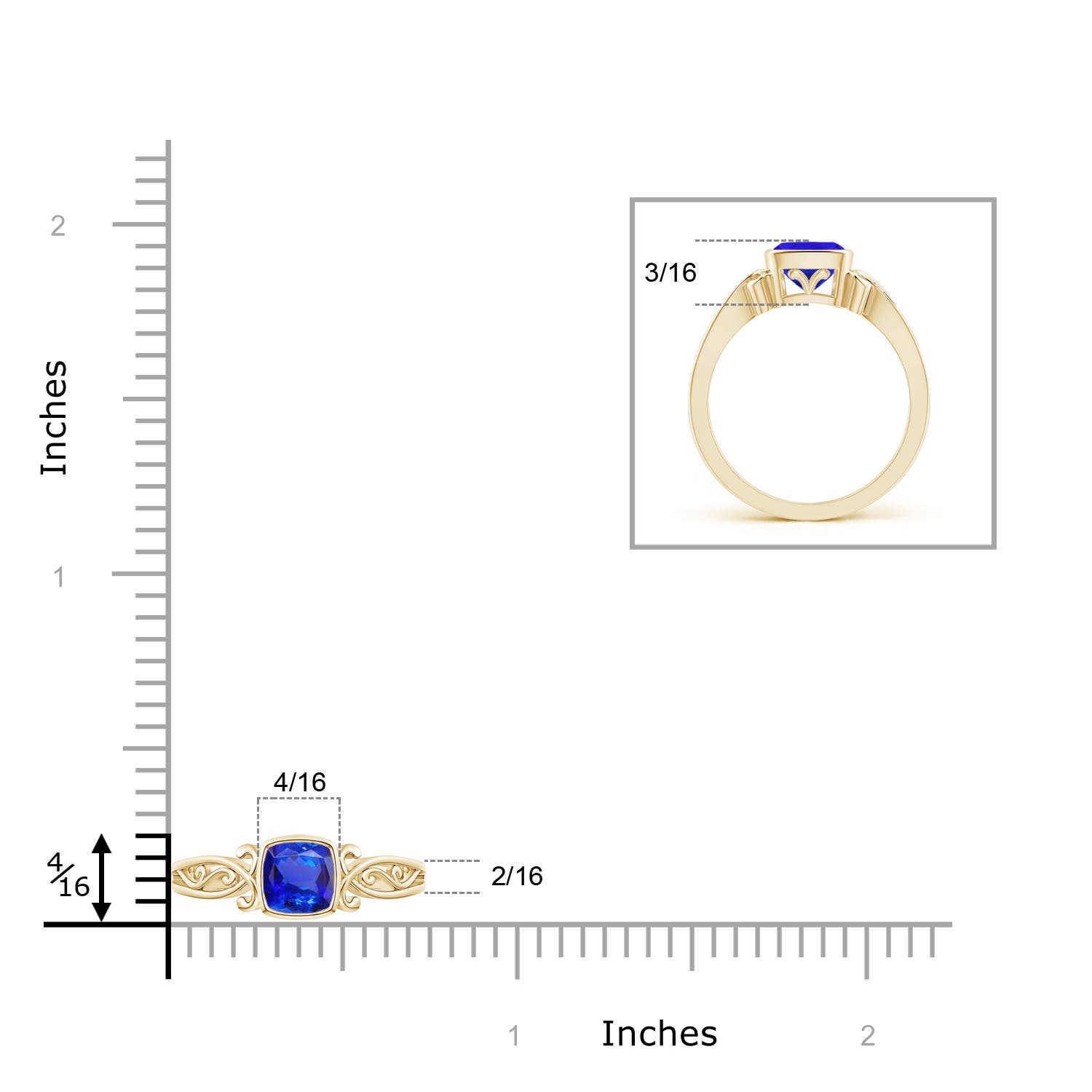 AAA - Tanzanite / 0.8 CT / 14 KT Yellow Gold