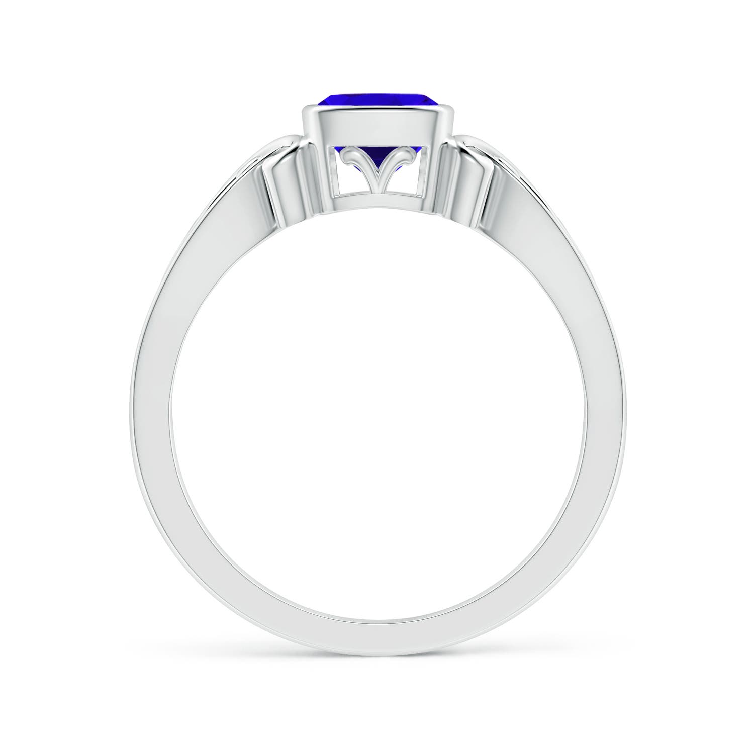 AAAA - Tanzanite / 0.8 CT / 14 KT White Gold