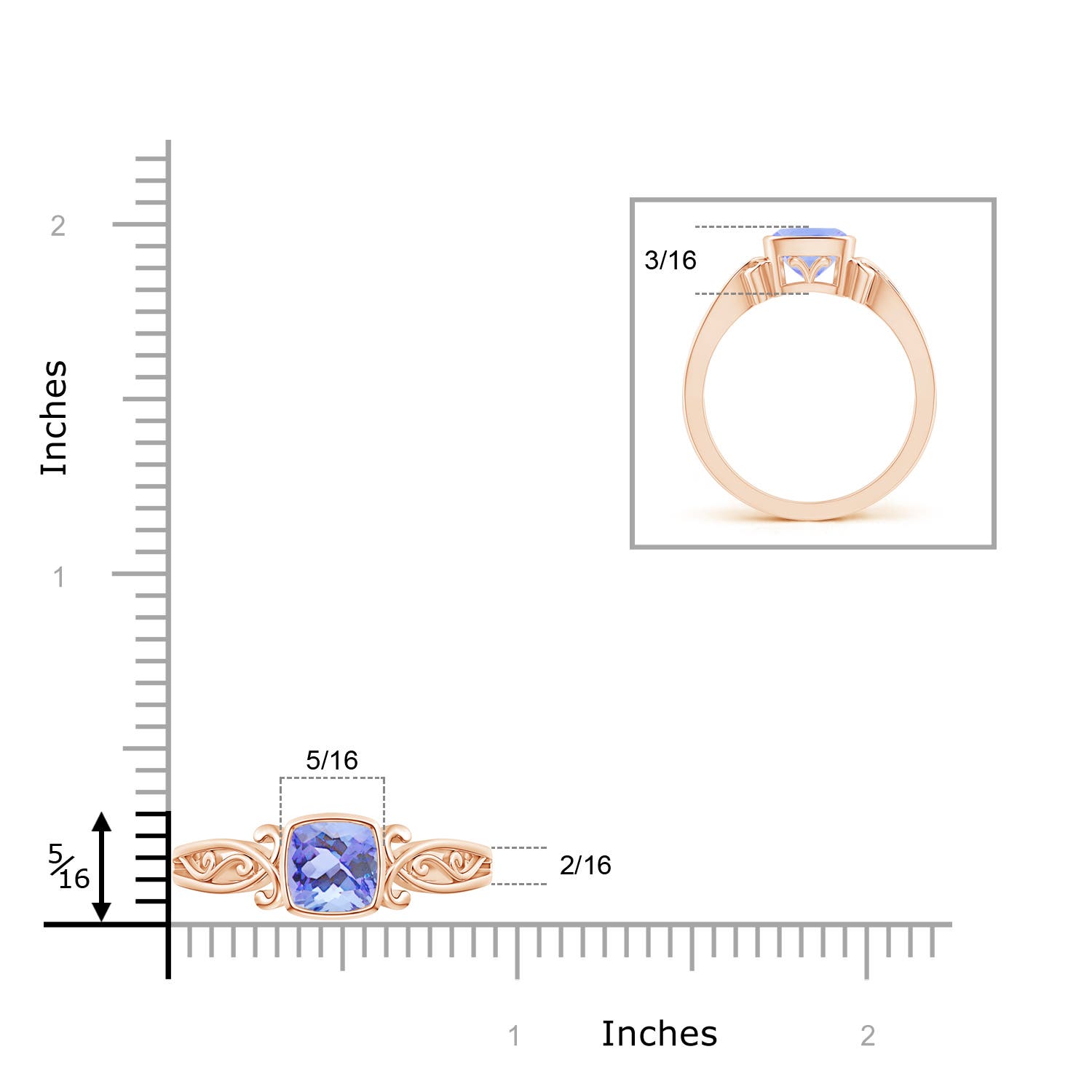 A - Tanzanite / 1.05 CT / 14 KT Rose Gold