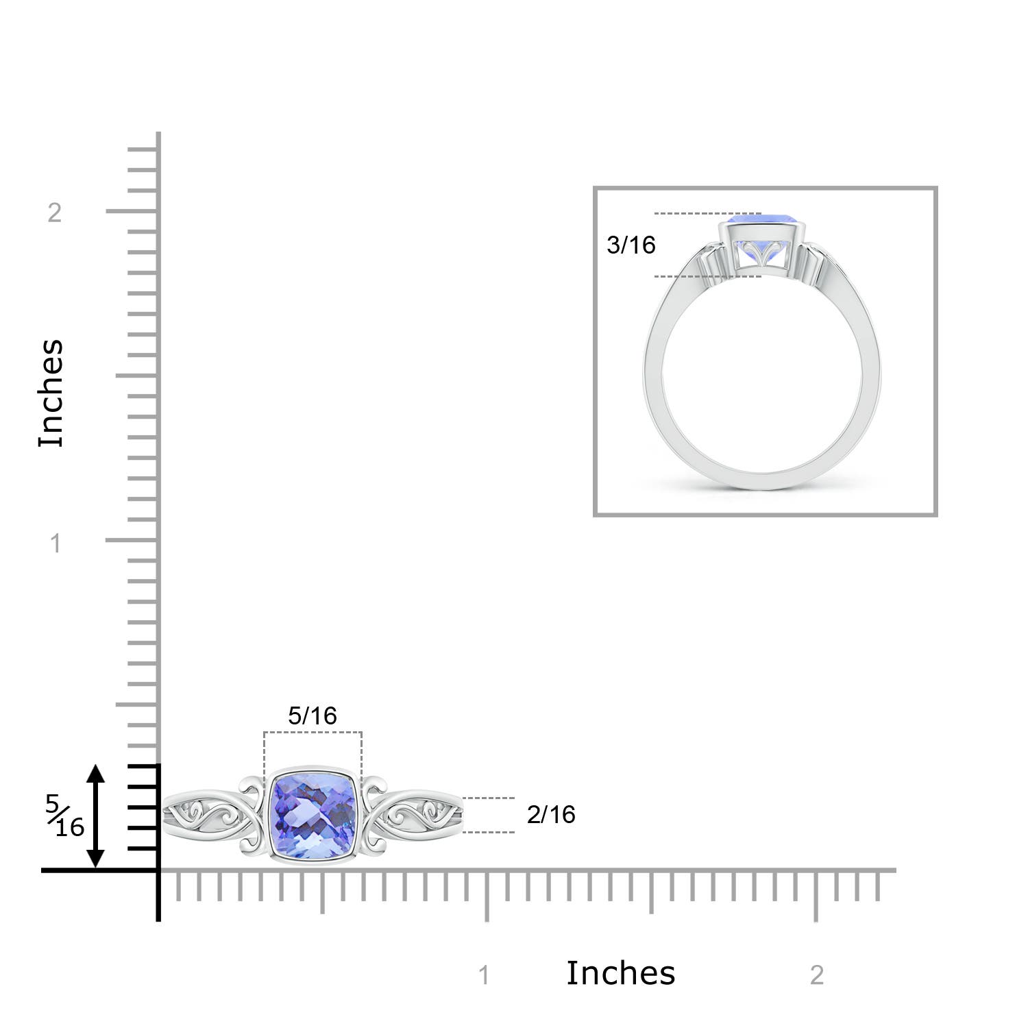 A - Tanzanite / 1.05 CT / 14 KT White Gold