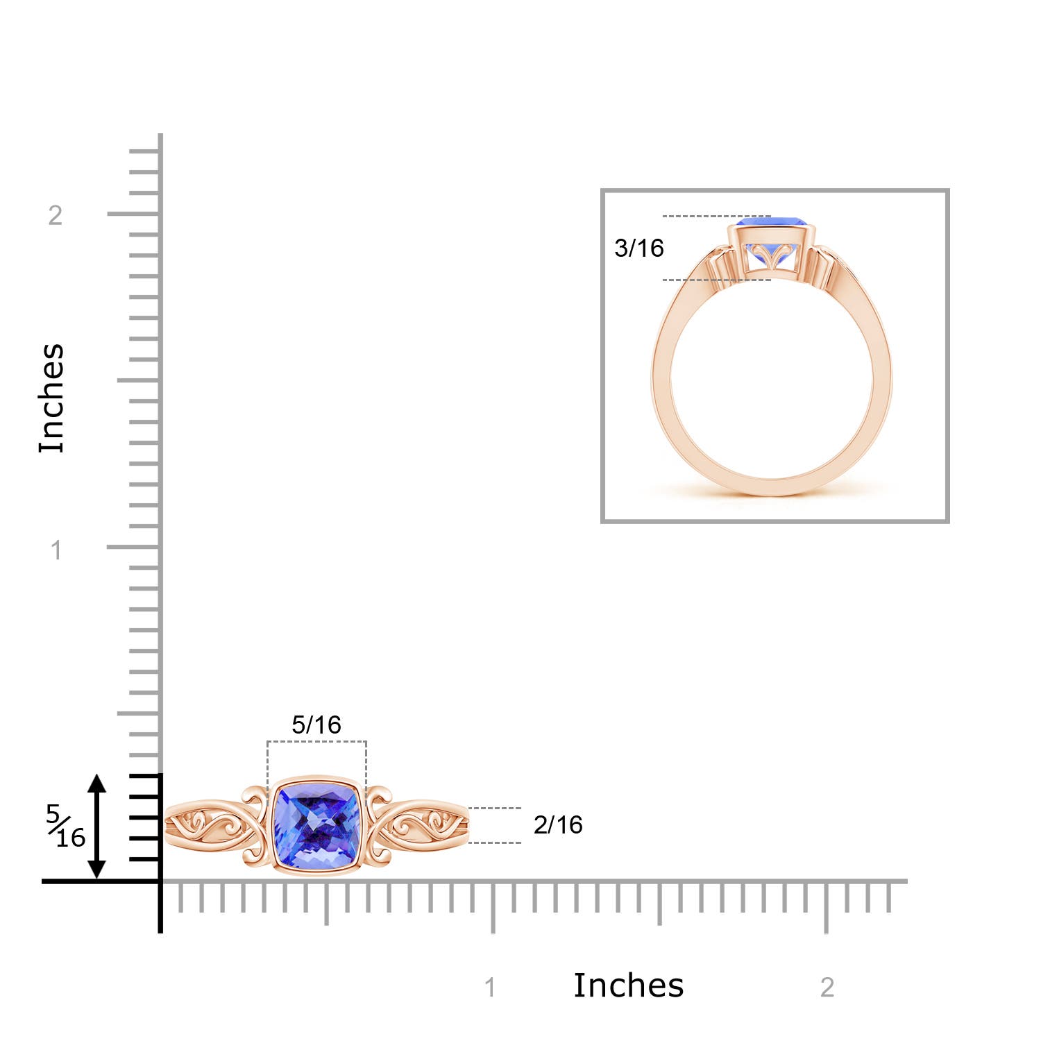 AA - Tanzanite / 1.05 CT / 14 KT Rose Gold