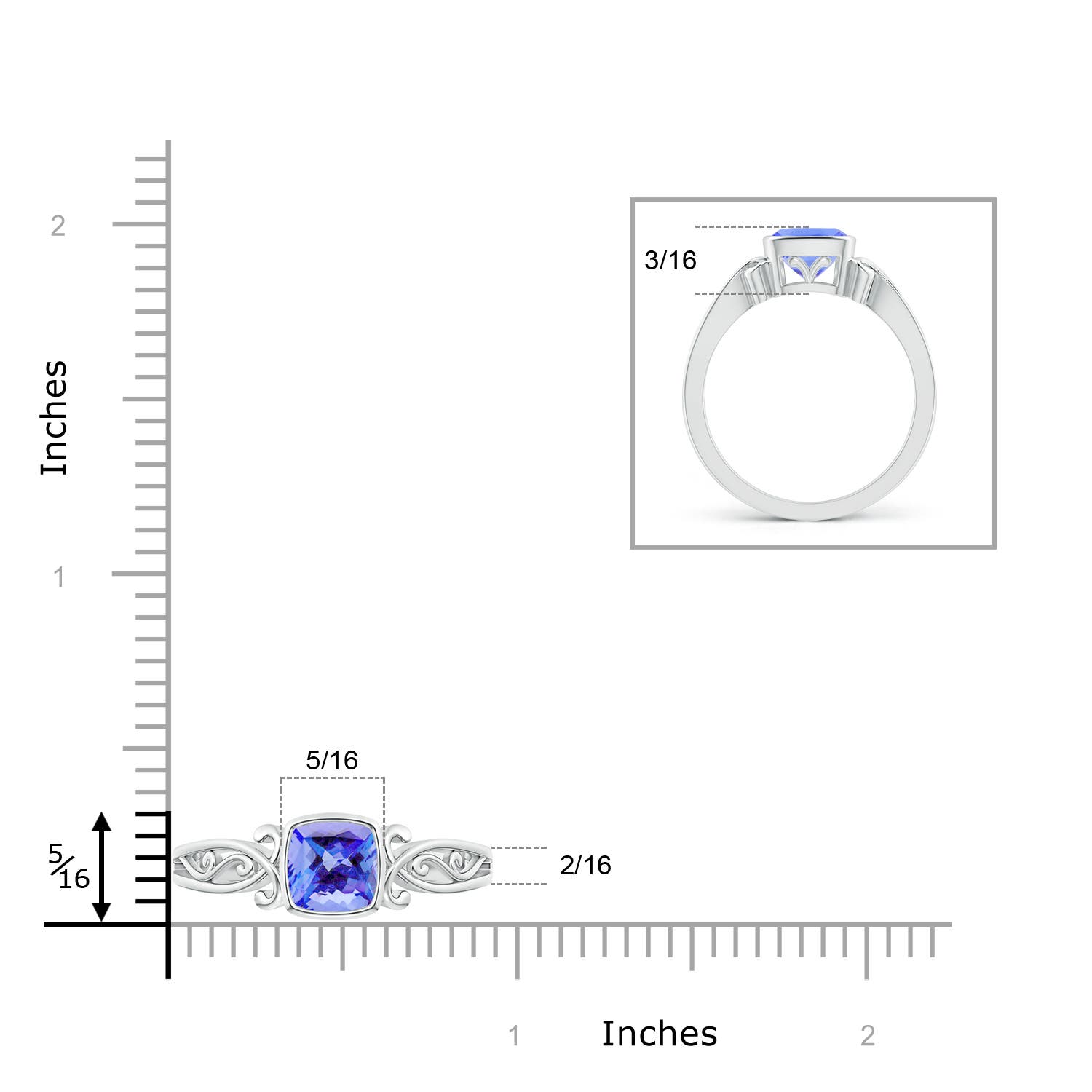 AA - Tanzanite / 1.05 CT / 14 KT White Gold