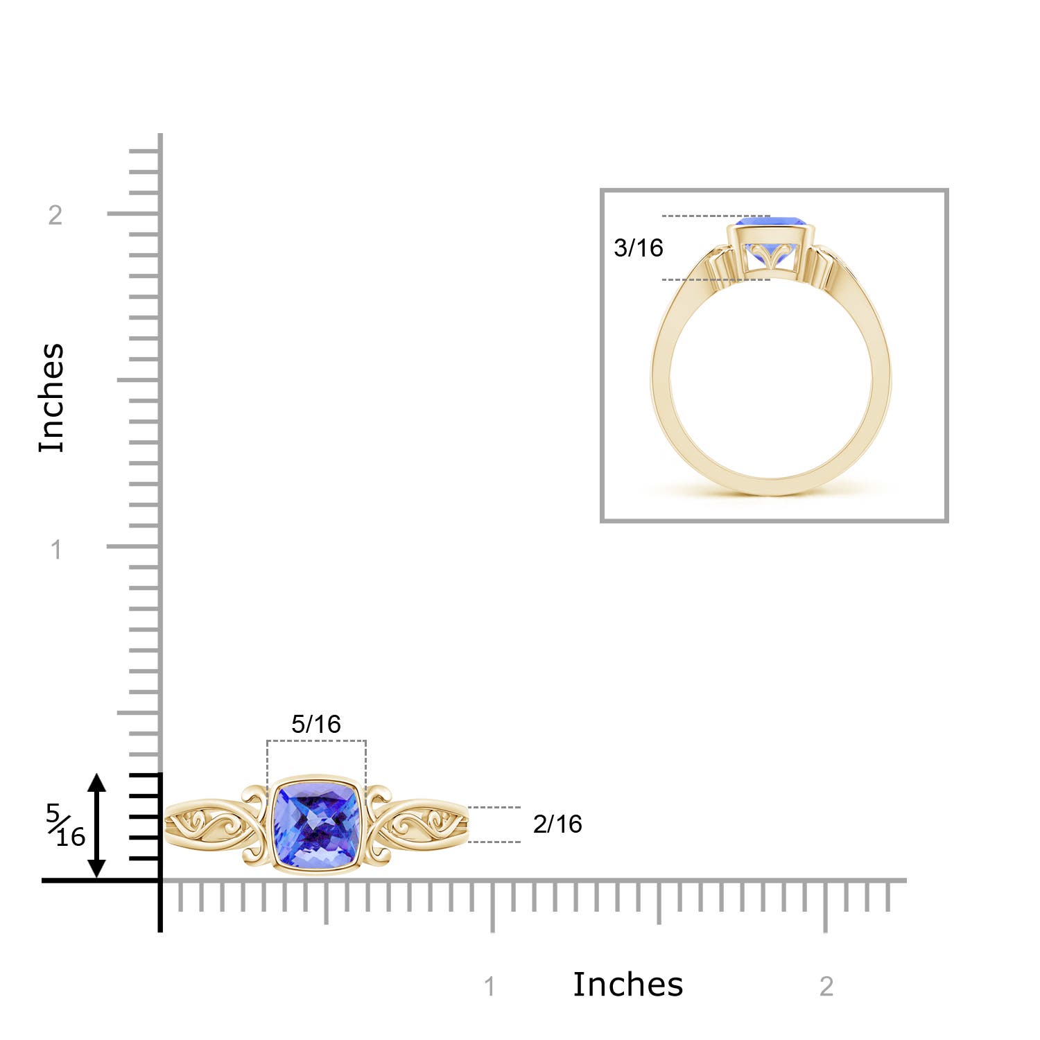 AA - Tanzanite / 1.05 CT / 14 KT Yellow Gold