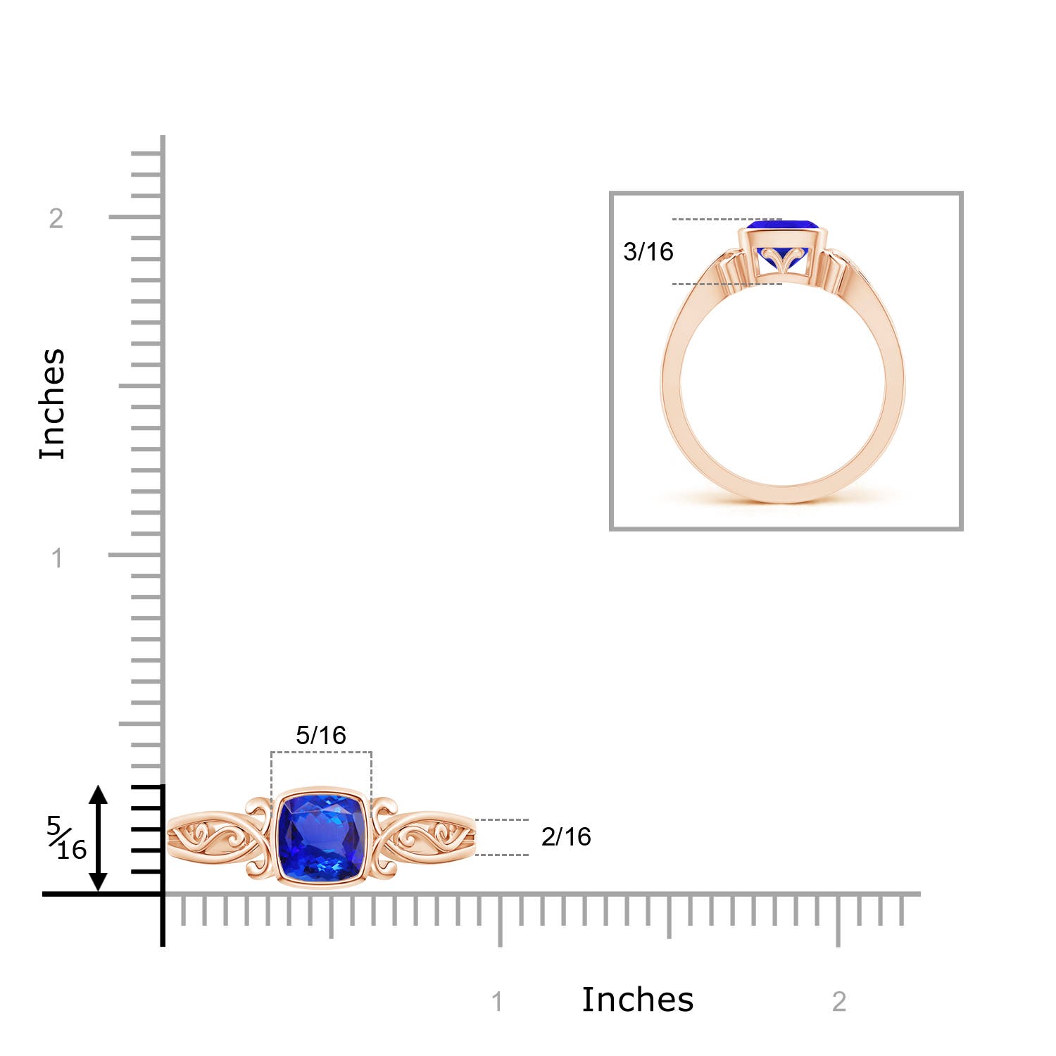 AAA - Tanzanite / 1.05 CT / 14 KT Rose Gold