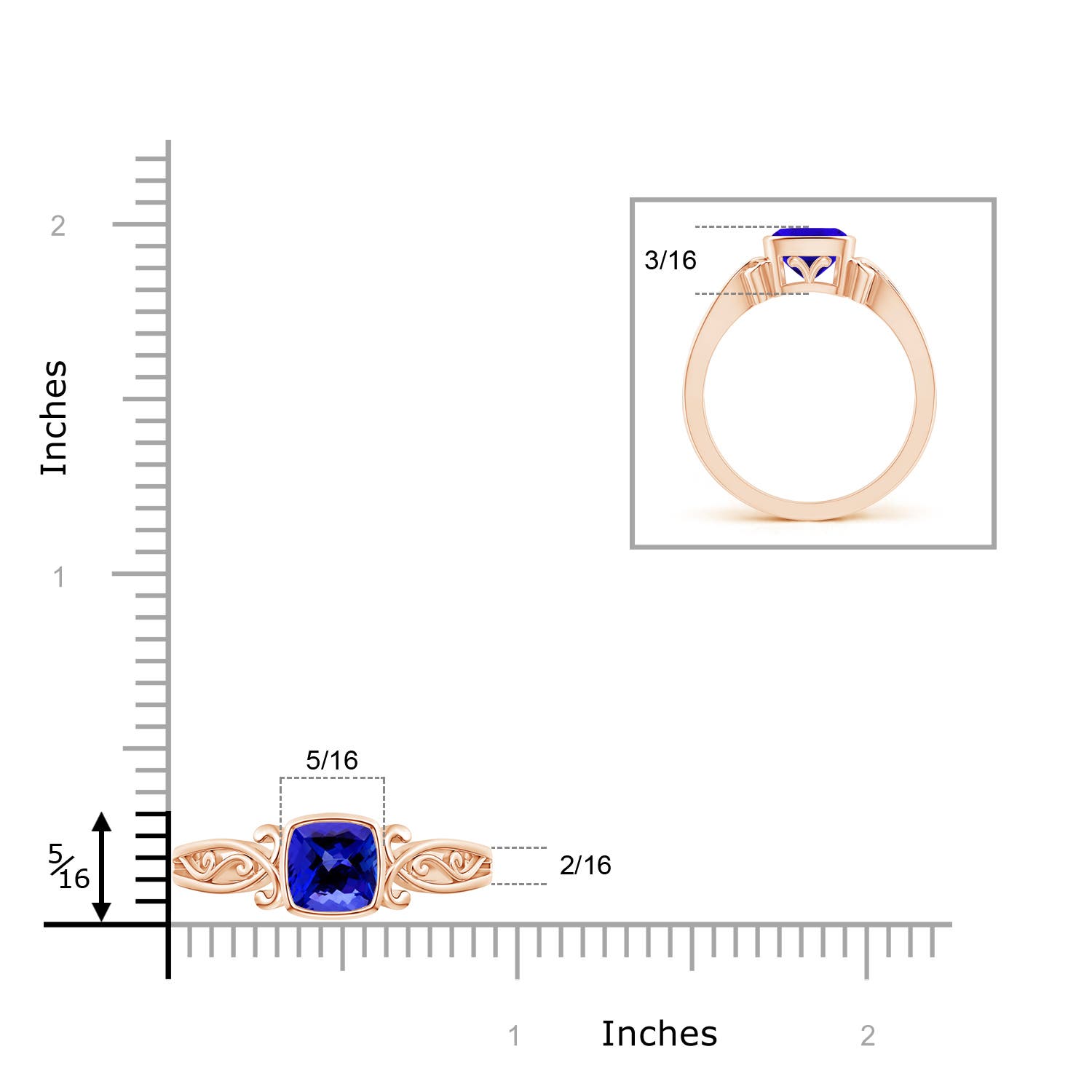 AAAA - Tanzanite / 1.05 CT / 14 KT Rose Gold