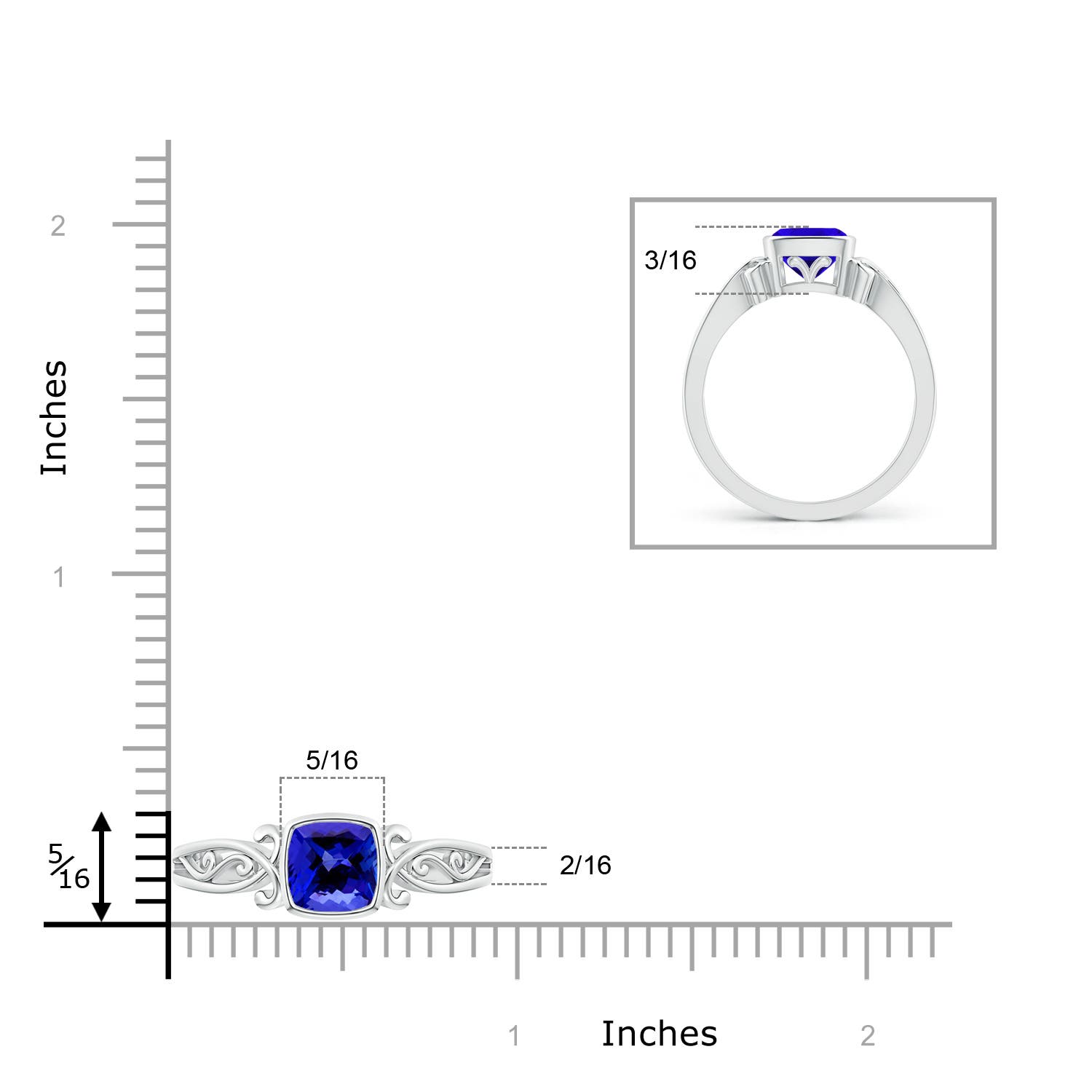 AAAA - Tanzanite / 1.05 CT / 14 KT White Gold