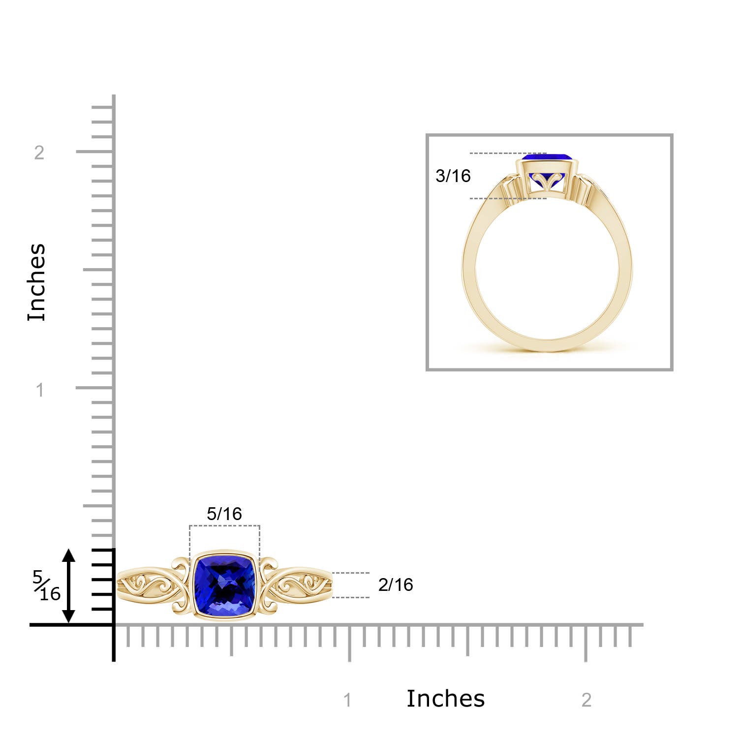 AAAA - Tanzanite / 1.05 CT / 14 KT Yellow Gold