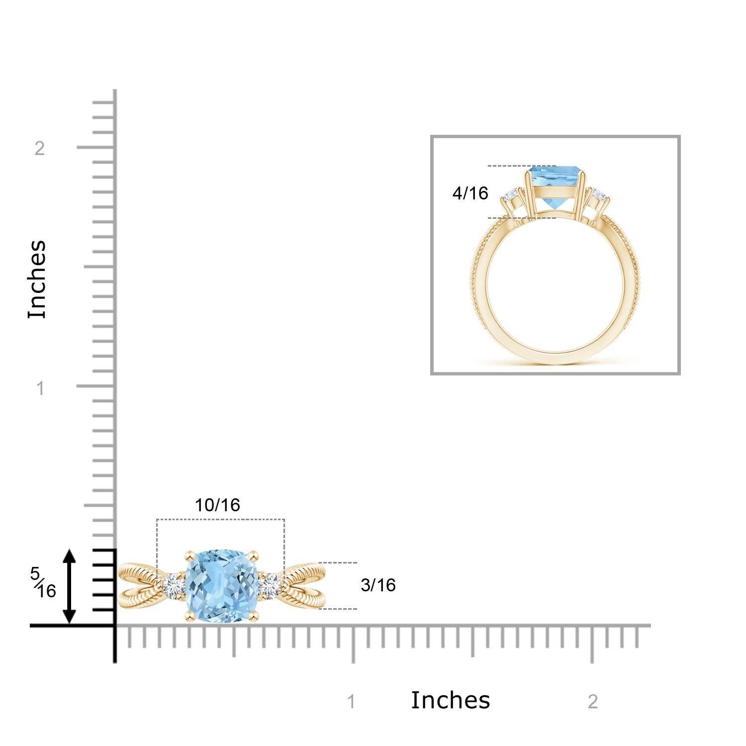 AAAA - Aquamarine / 2.14 CT / 14 KT Yellow Gold