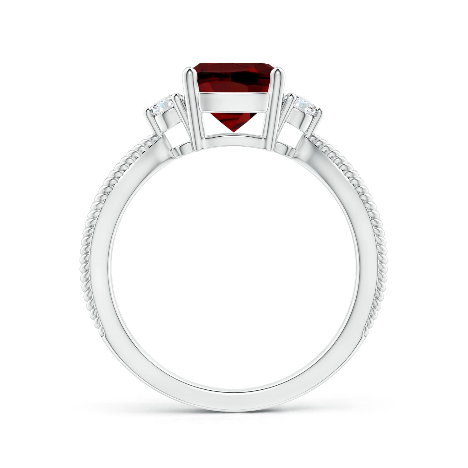 AAAA - Garnet / 1.5 CT / 14 KT White Gold