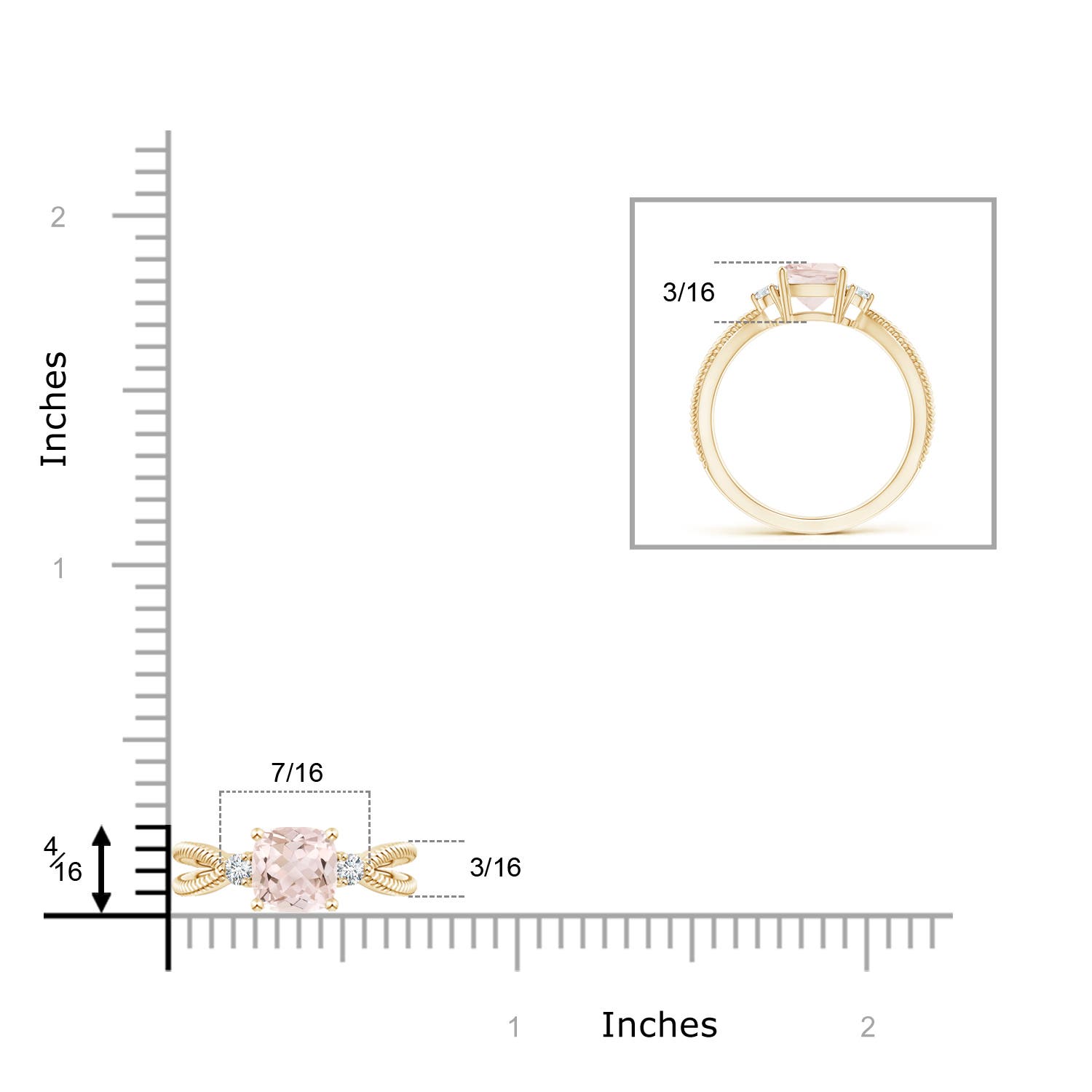 A - Morganite / 0.84 CT / 14 KT Yellow Gold