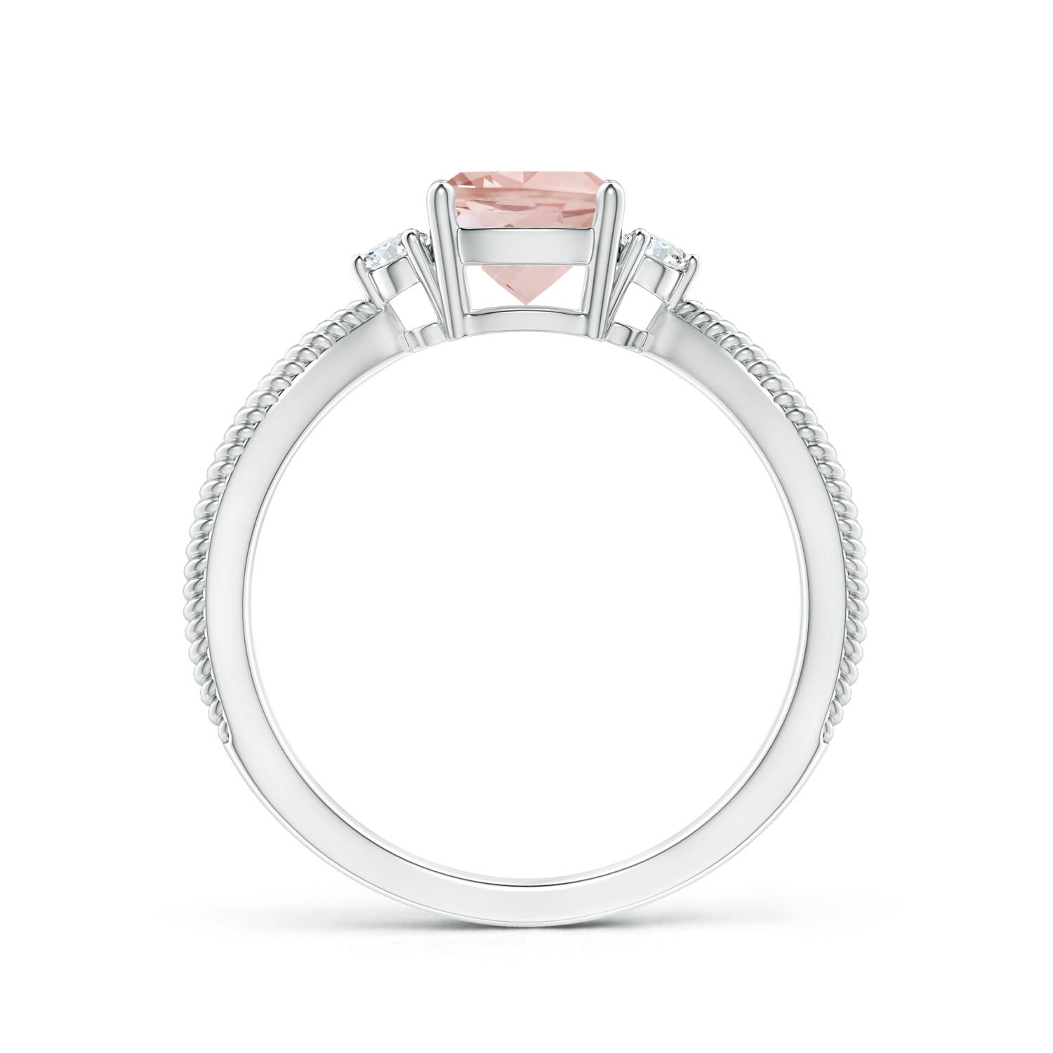 AAAA - Morganite / 0.84 CT / 14 KT White Gold