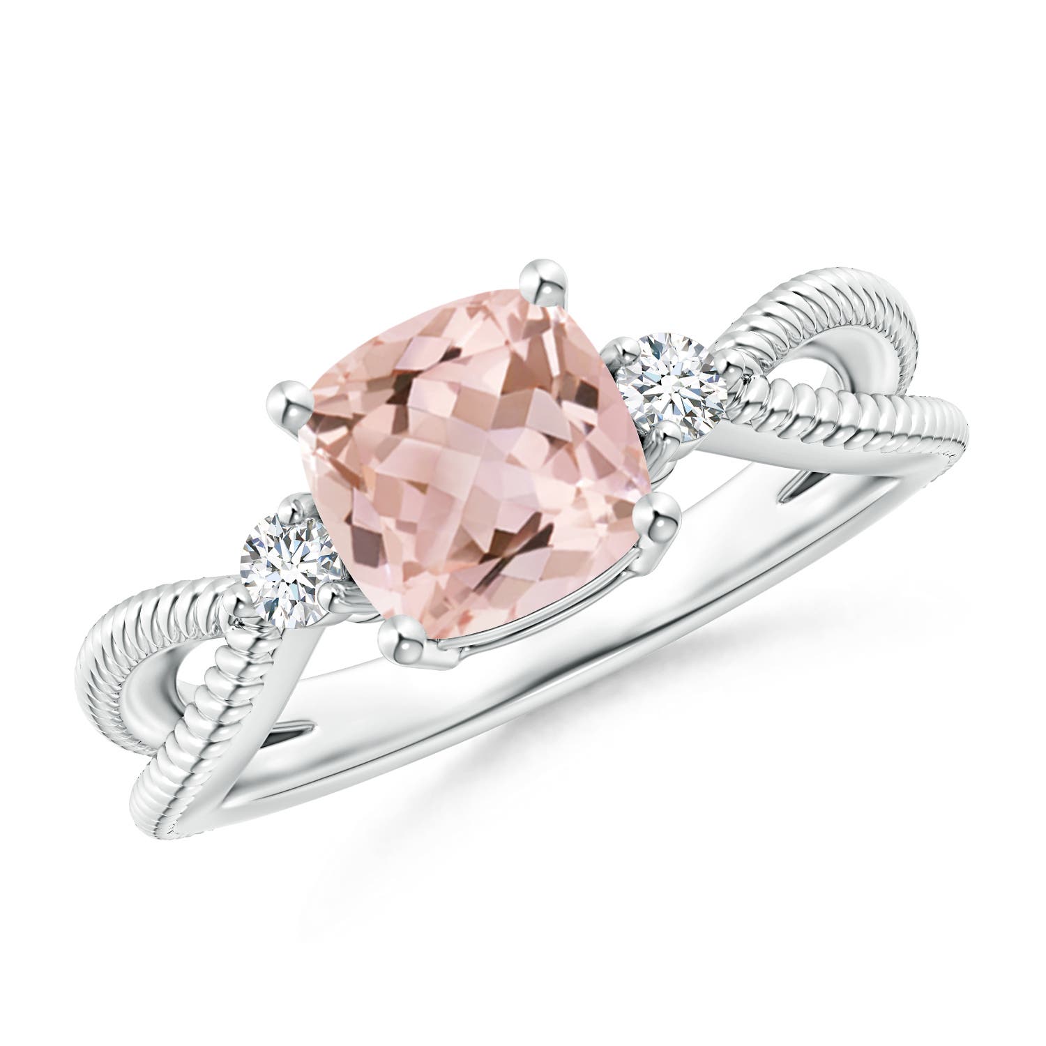 AAAA - Morganite / 1.35 CT / 14 KT White Gold