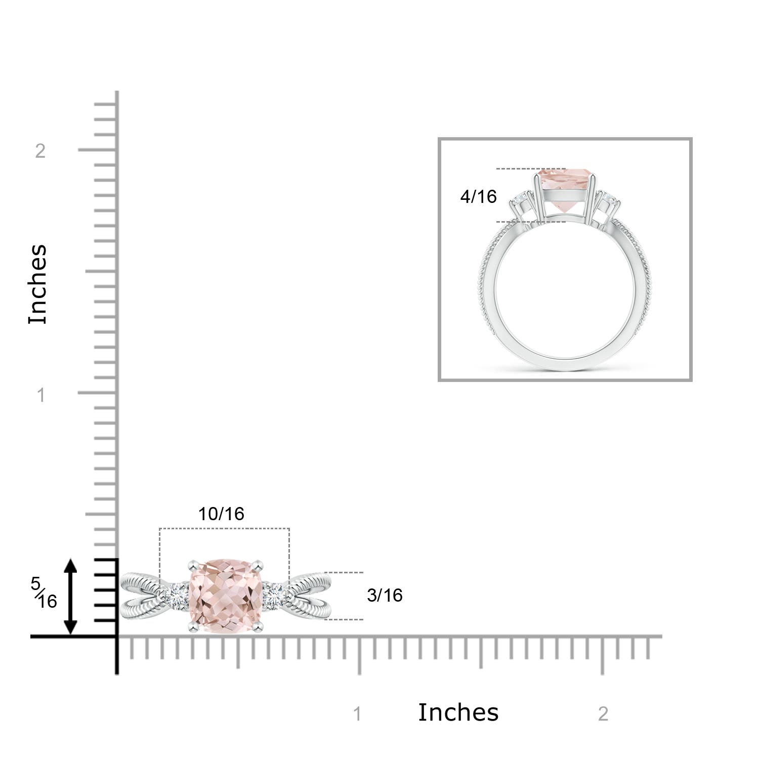 A - Morganite / 1.99 CT / 14 KT White Gold