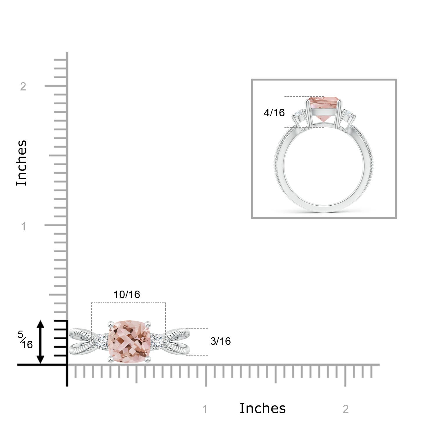 AAA - Morganite / 1.99 CT / 14 KT White Gold