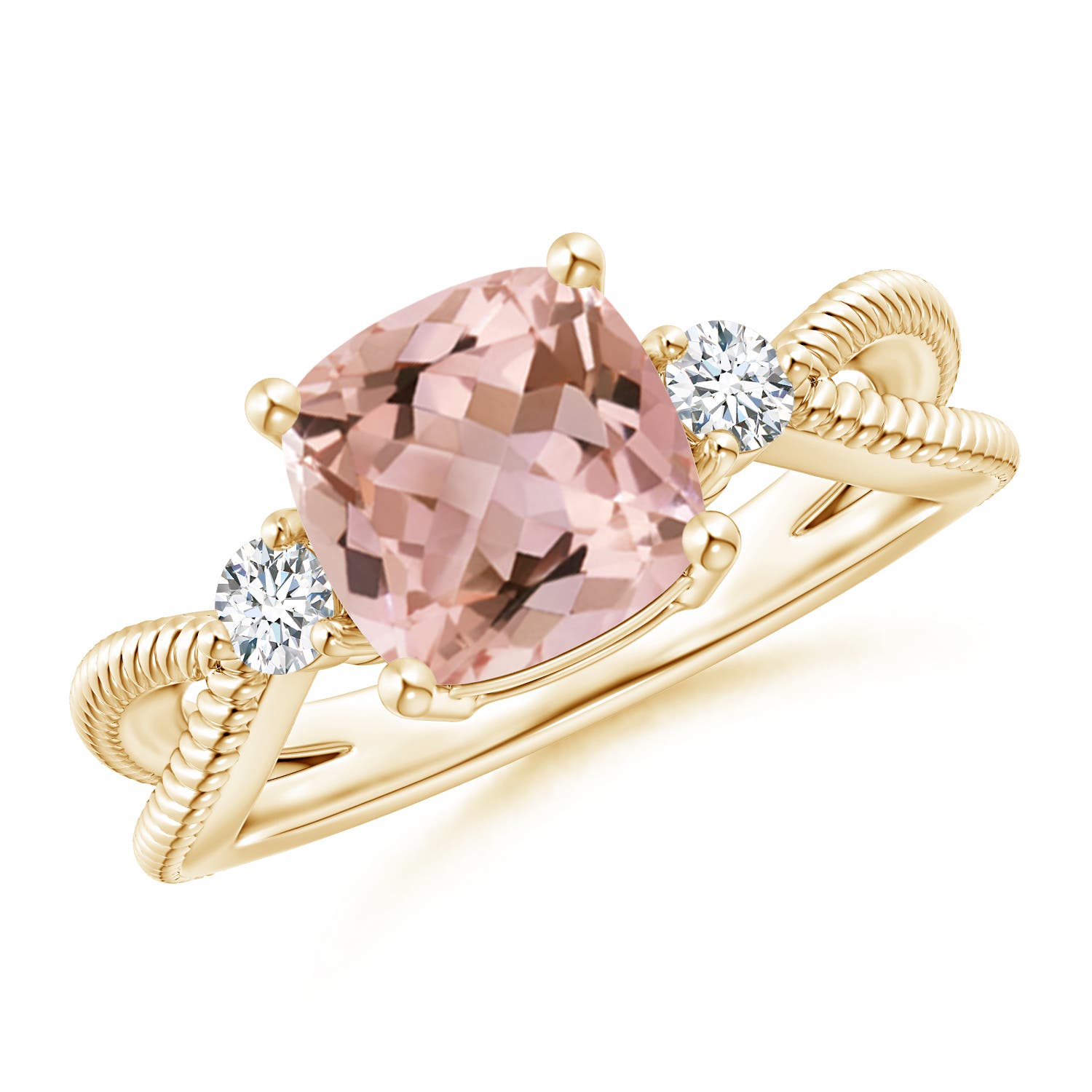 AAAA - Morganite / 1.99 CT / 14 KT Yellow Gold