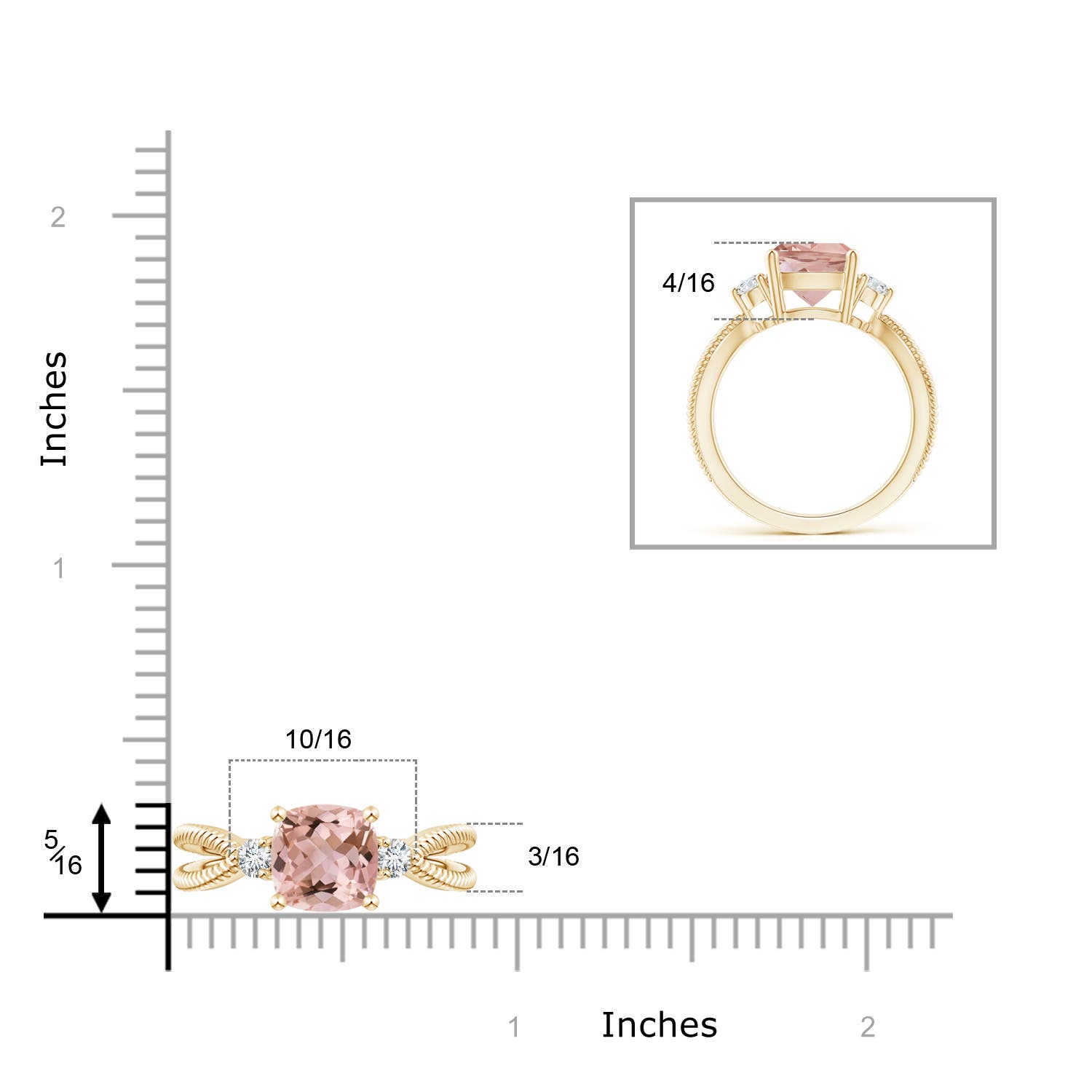 AAAA - Morganite / 1.99 CT / 14 KT Yellow Gold