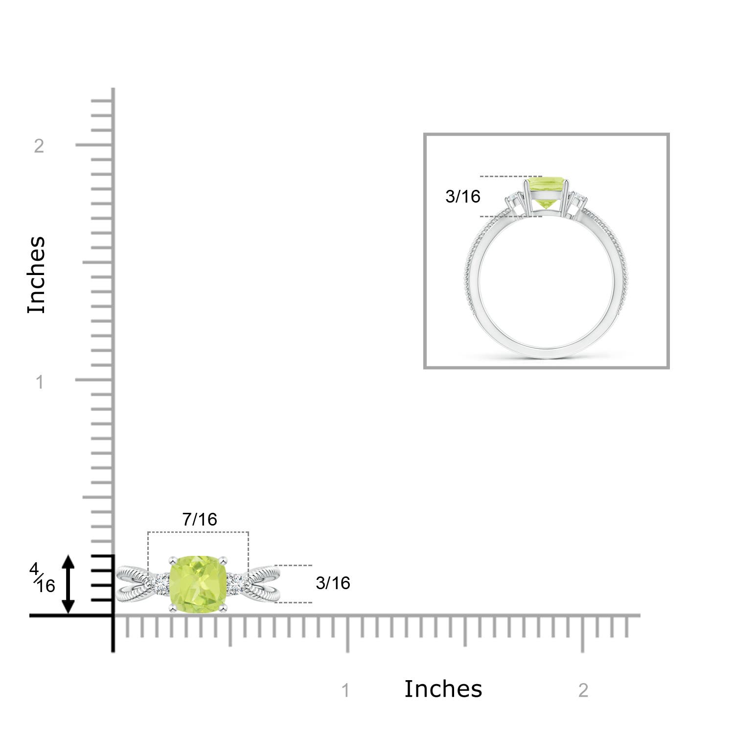 A - Peridot / 1.19 CT / 14 KT White Gold