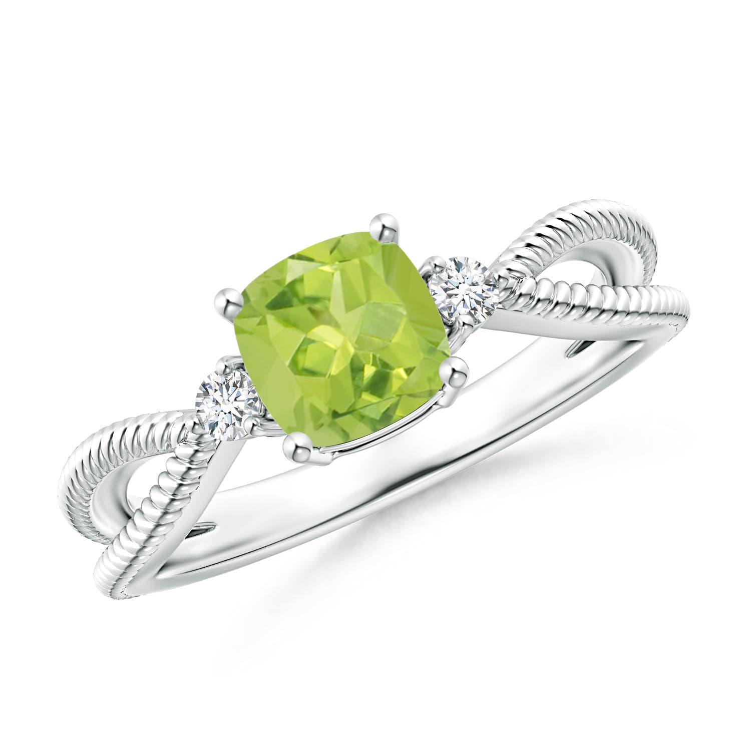 AA - Peridot / 1.19 CT / 14 KT White Gold